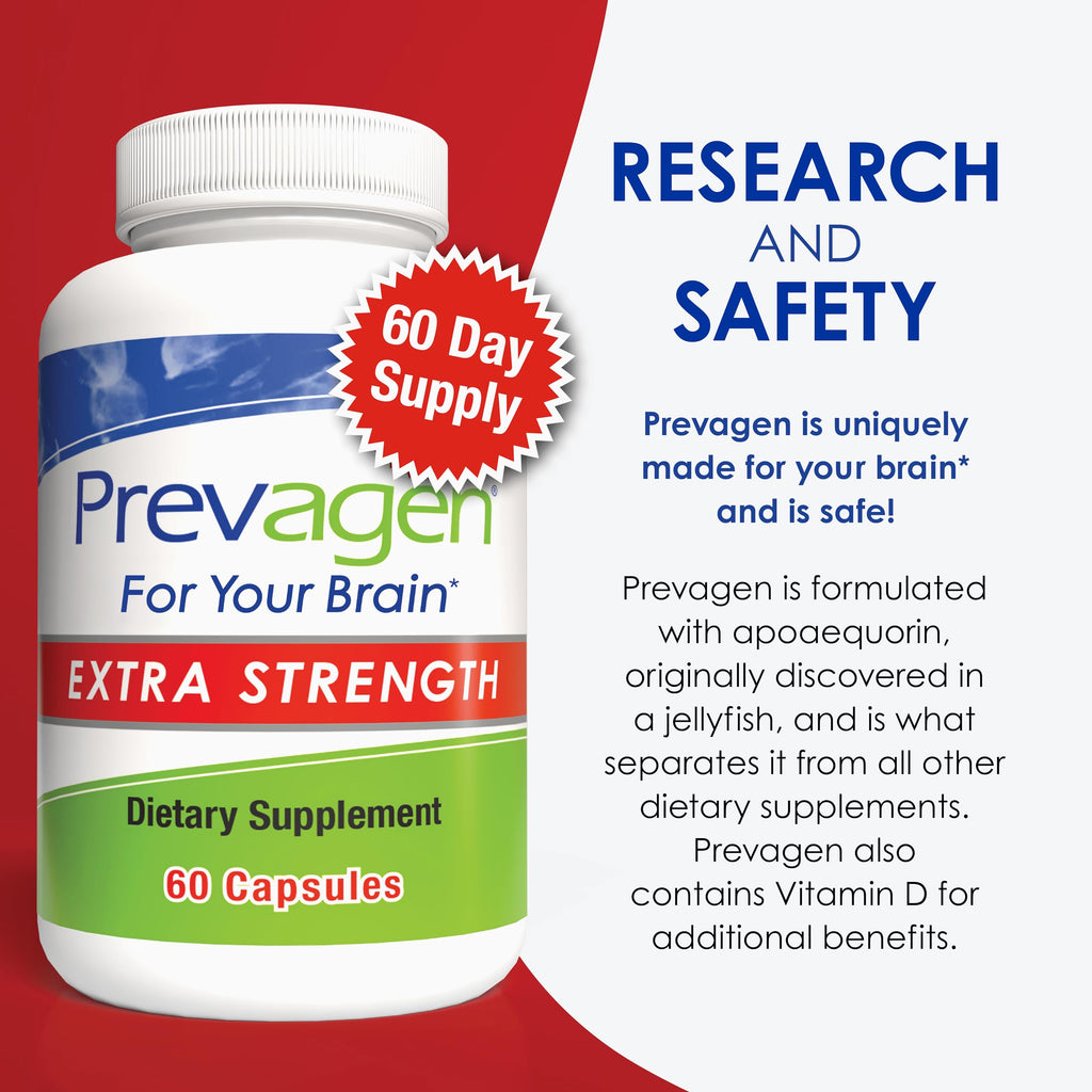 Prevagen Extra Strength - 60 Capsules | 20 mg Apoaequorin + Vitamin D3 | 2-Month Supply + 7-Day Pill Minder