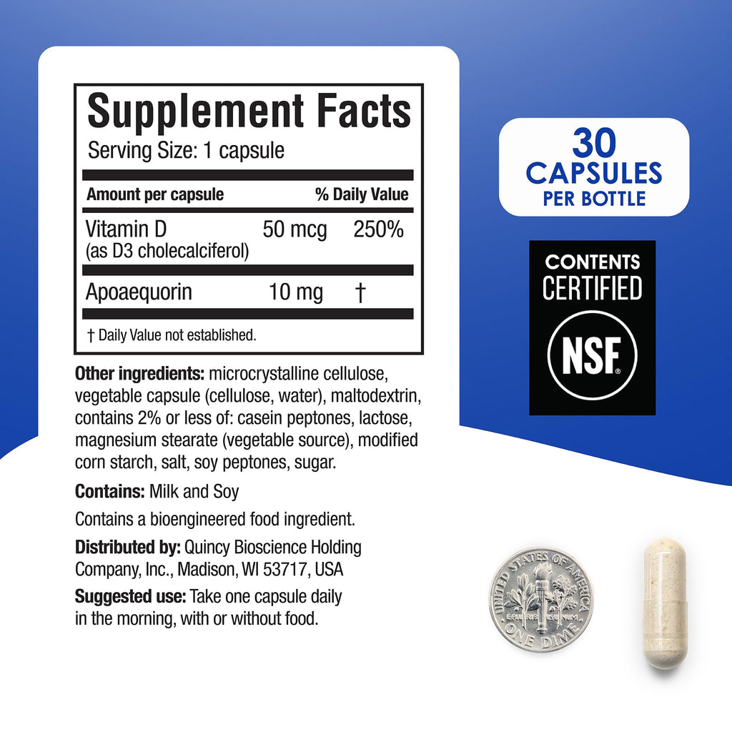 Prevagen Regular Strength - 30 Capsules (1 Month Supply) | Formulated for Your Brain | 10mg of Apoaequorin Plus Vitamin D3 with 7-Day Pill Minder