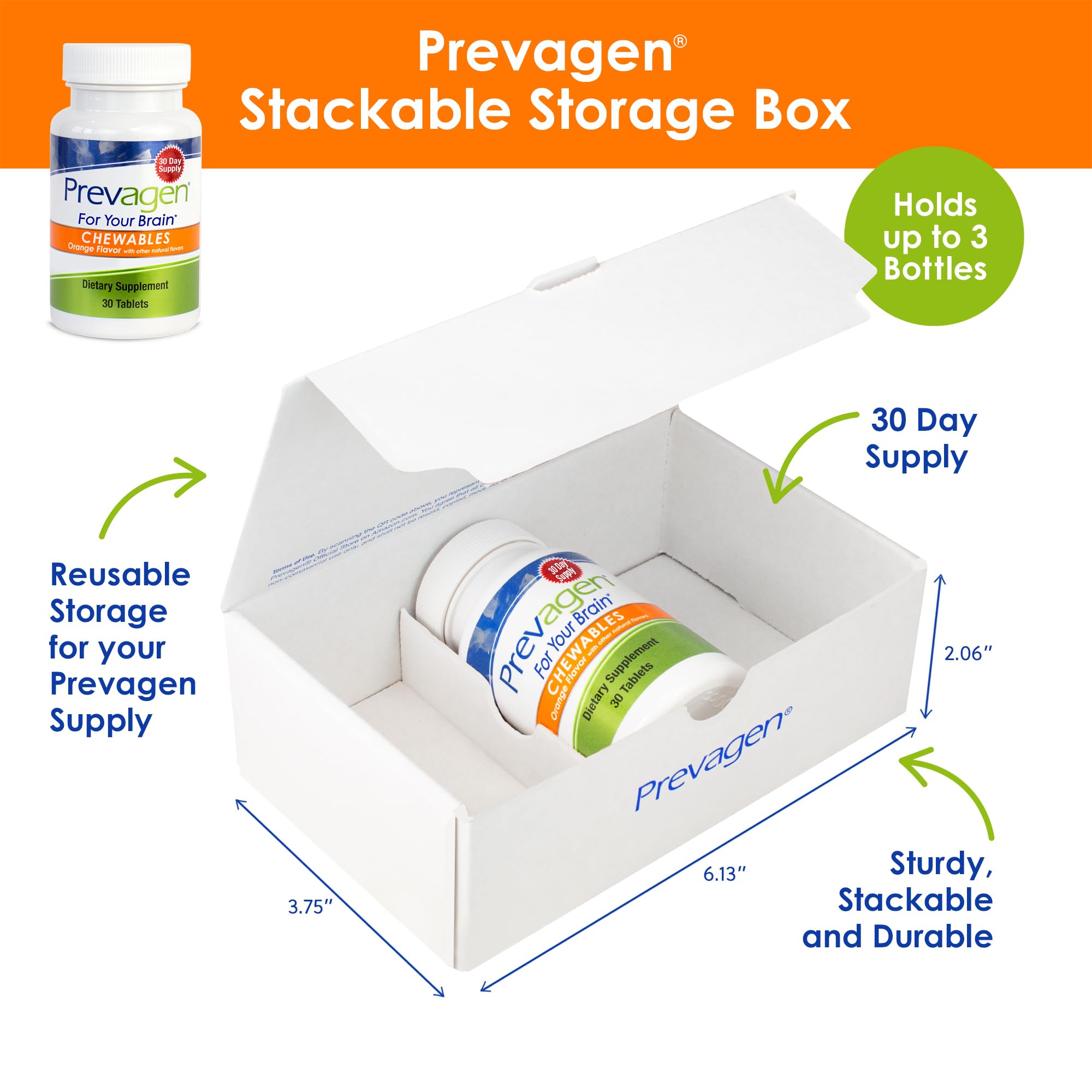 Prevagen Regular Strength Orange Chewables – 30 Tablets | Apoaequorin 10 mg + Vitamin D3