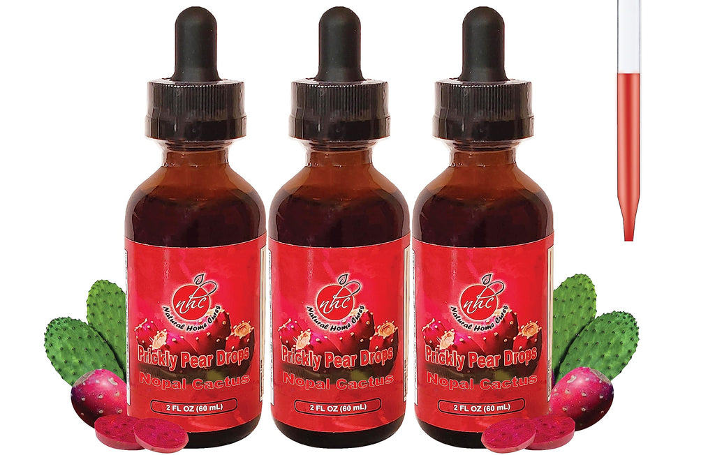 Natural Home Cures Prickly Pear Nopal Cactus Liquid Drops – 2 oz Each, 3-Pack