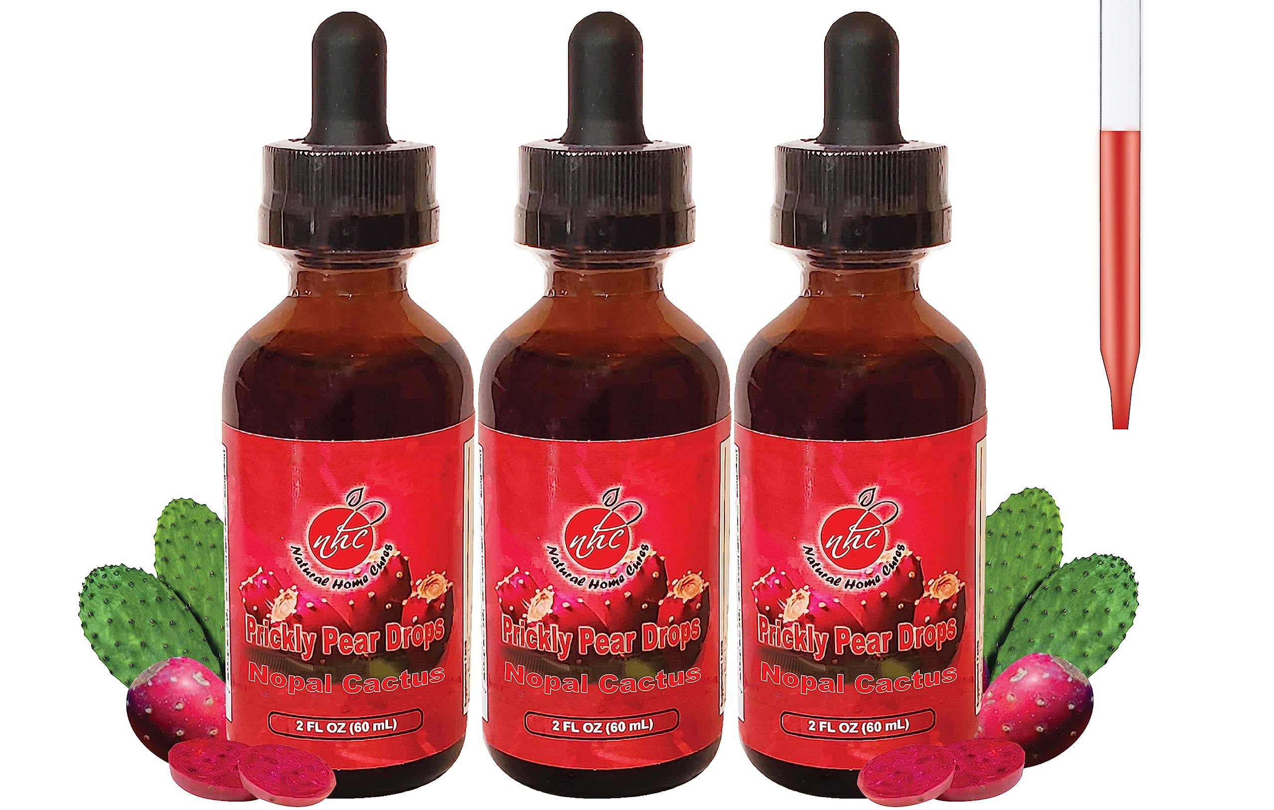 Natural Home Cures Prickly Pear Nopal Cactus Liquid Drops – 2 oz Each, 3-Pack