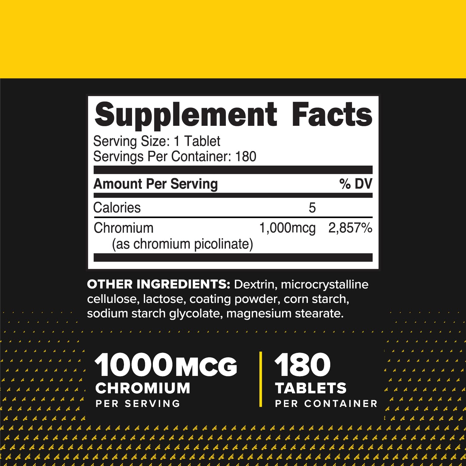 PrimaForce Chromium Picolinate 1000mcg, 180 Tablets | Non-GMO, Gluten Free