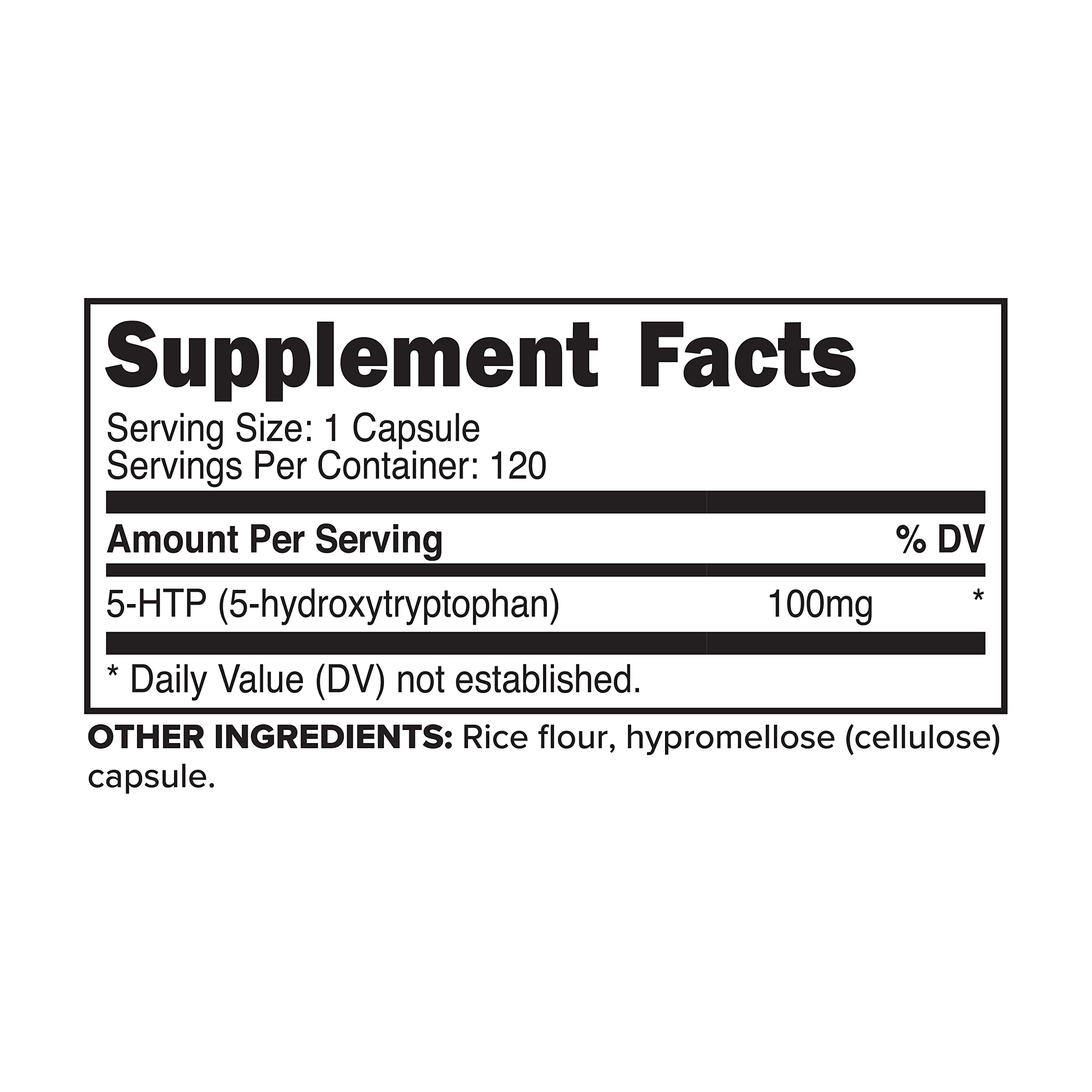 Primaforce 5-HTP 100mg Supplement, 120 Capsules, 100mg Per Serving, 5-Hydroxytryptophan