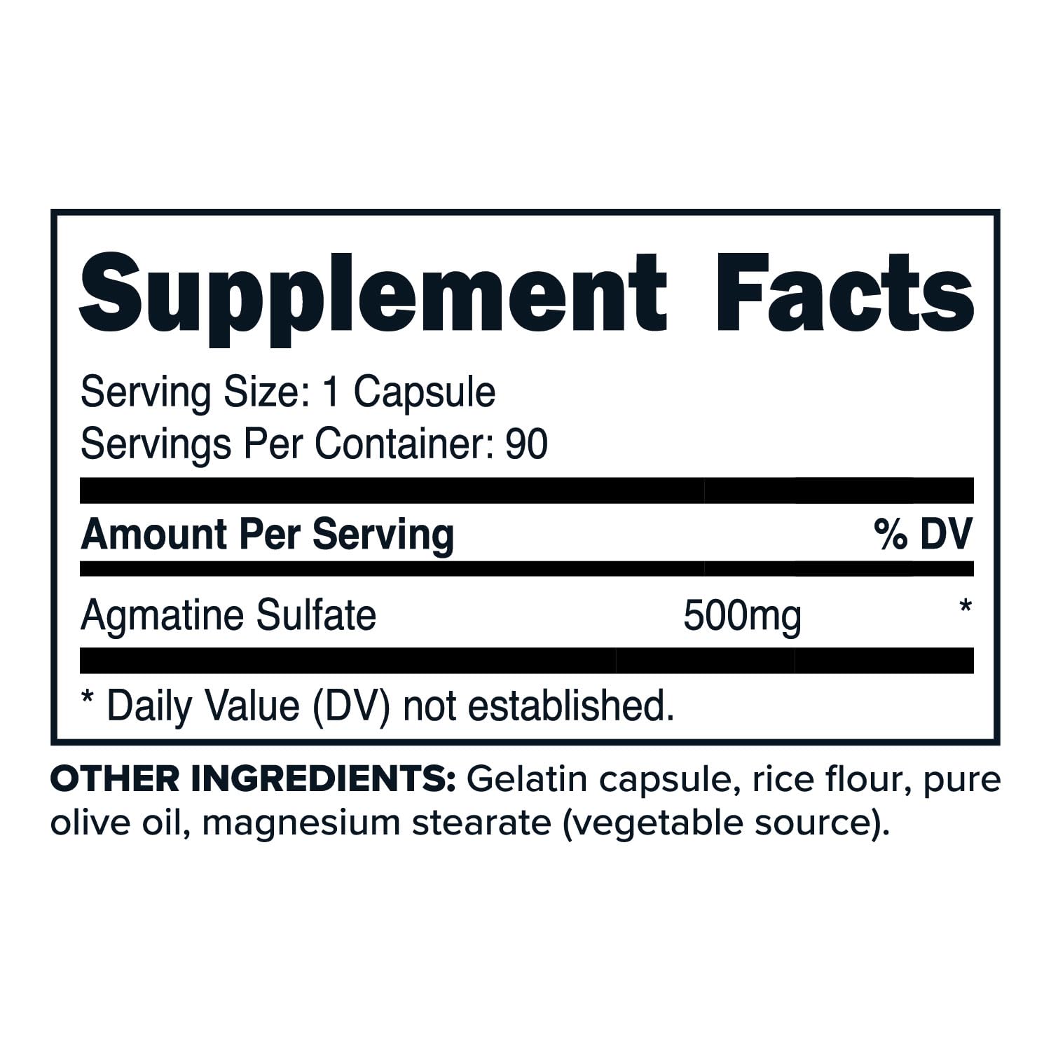 Primaforce Agmatine Sulfate 500mg - 90 Capsules | Non-GMO, Gluten Free