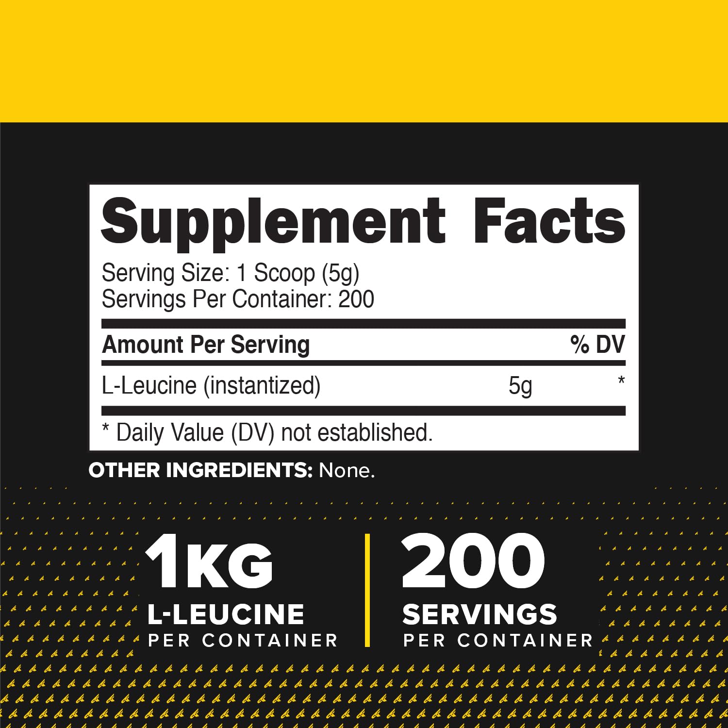 Primaforce L-Leucine Pure Powder 1 KG (2.2lbs) – Non-GMO, Gluten Free, 200 Servings