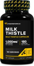 Primaforce Milk Thistle 180 Capsules - 1000mg Equivalent (4:1) Gluten Free, Non-GMO