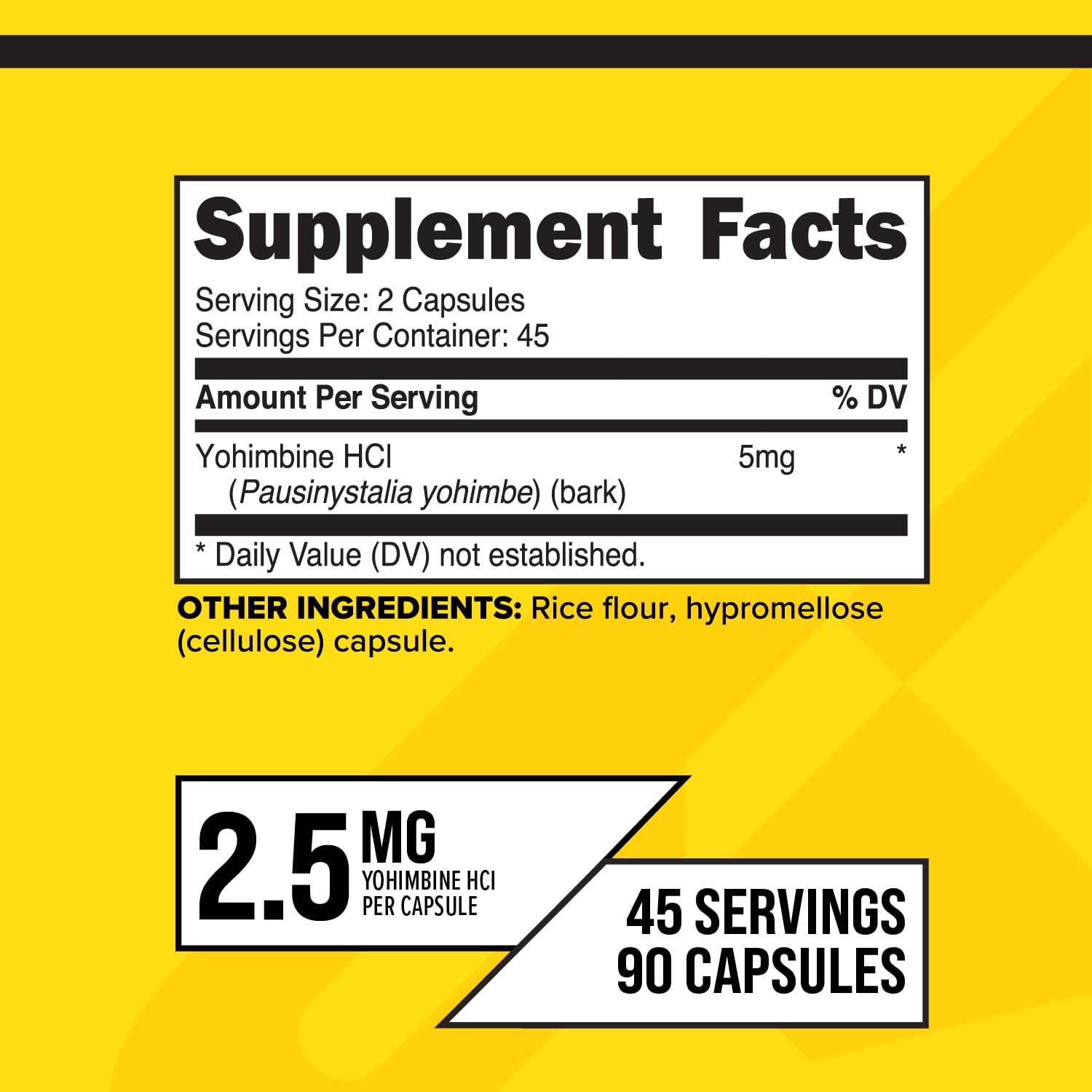 Primaforce Yohimbine HCl 2.5mg – 90 Capsules | GMO Free & Gluten Free