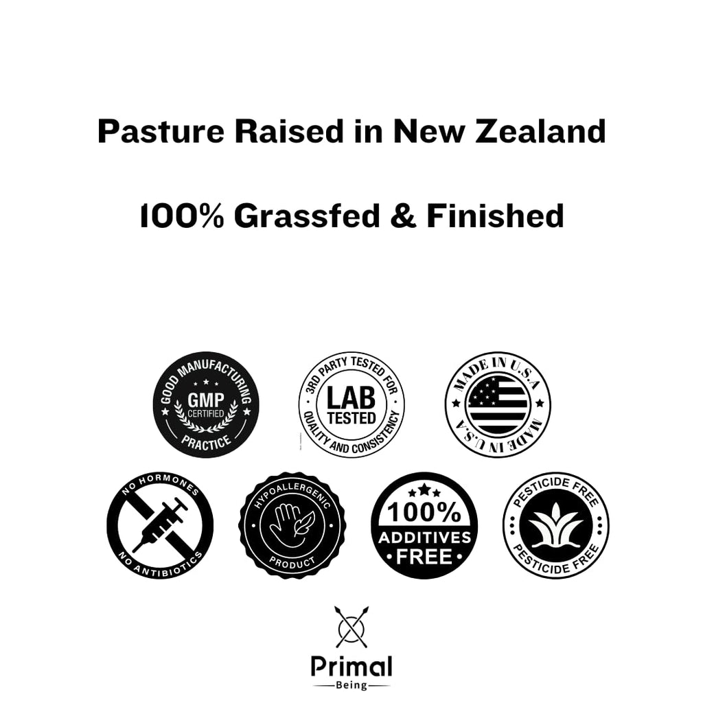 Primal Being Grass-Fed Beef Cartilage Collagen (Type I-V & XI) – Hair, Skin, Nails & Joints | 120 Capsules
