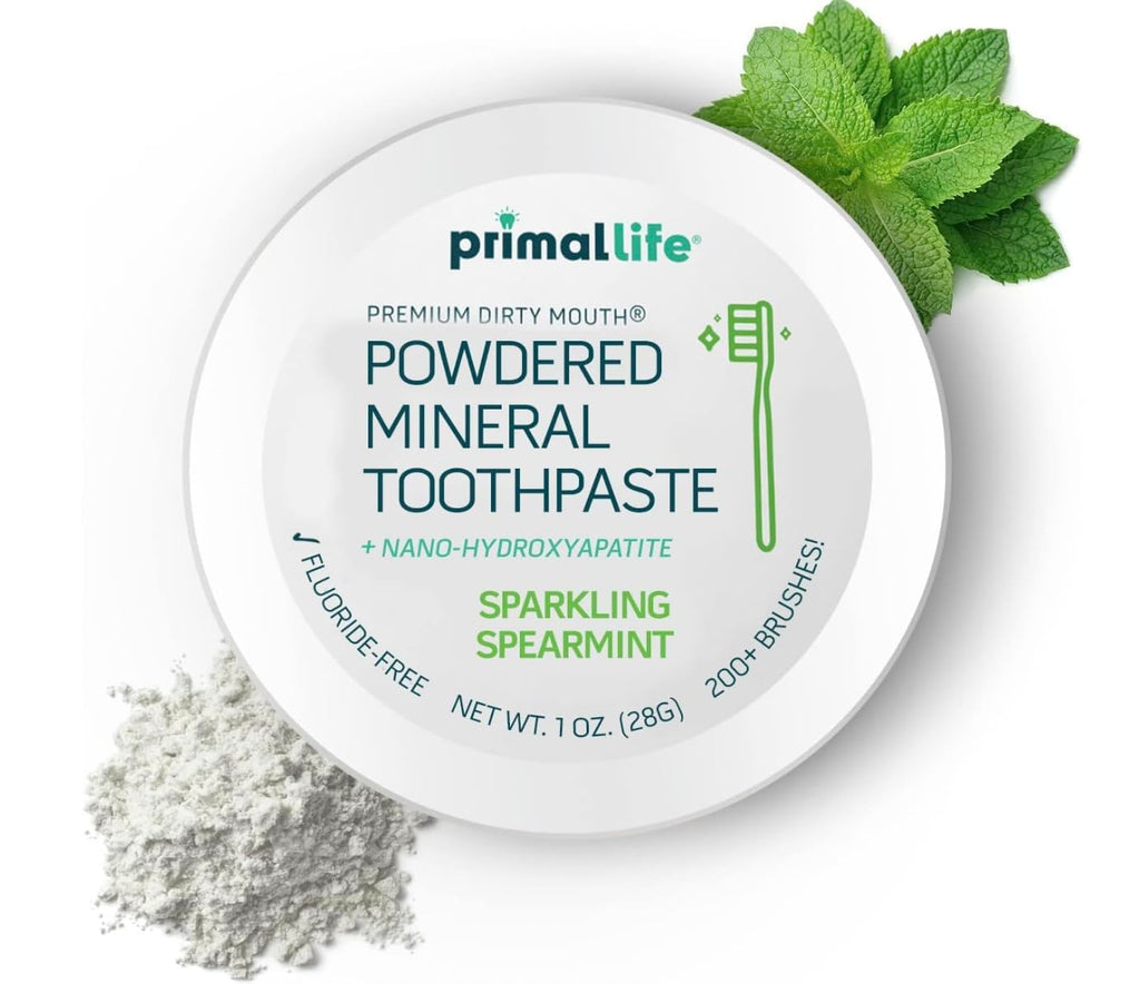 Primal Life Organics Dirty Mouth Gum Serum & Toothpowder – Spearmint, 1 oz