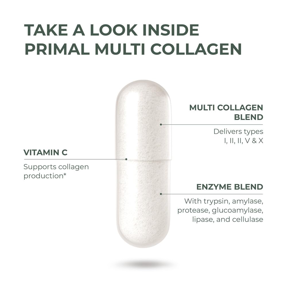 Primal Harvest 2 Pack Multi Collagen Pills (Type I–X) – 120 Capsules with Vitamin C