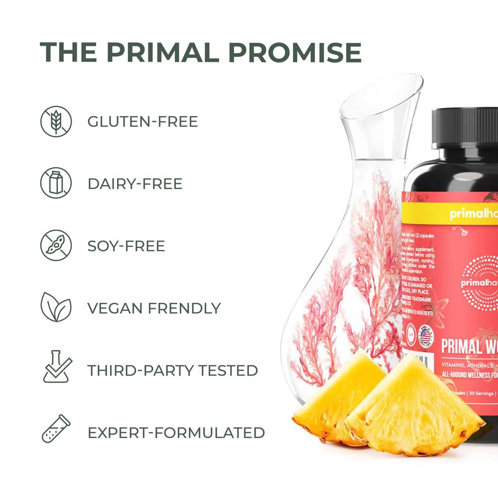 Primal Harvest Women's Multivitamin – Energy, Immune Support, Skin & Mood | 60 Capsules (2-Pack)