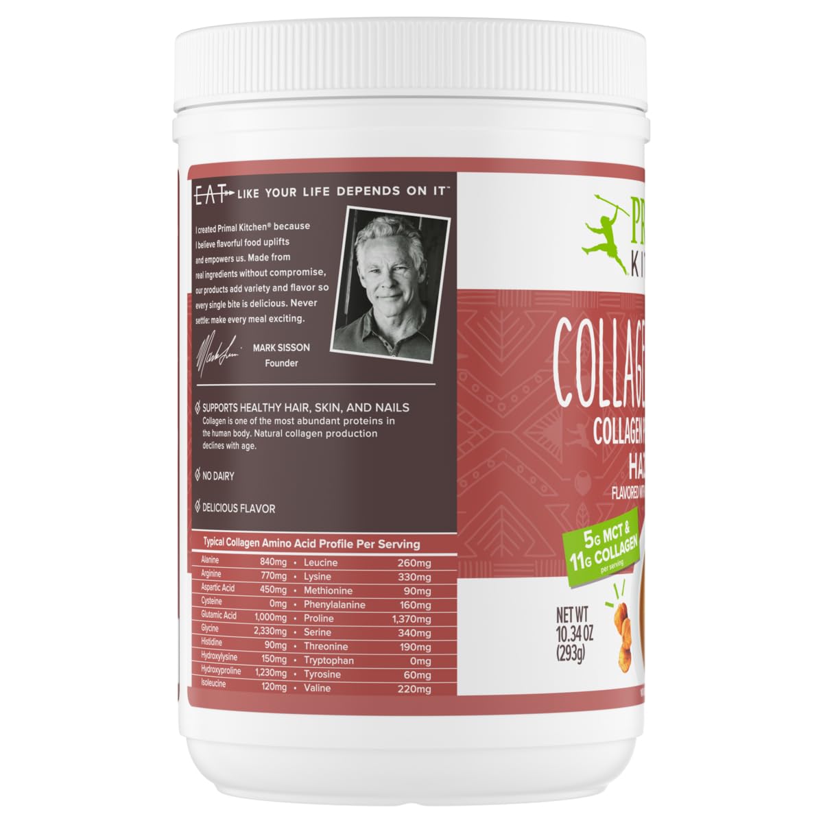 Primal Kitchen Hazelnut Collagen Creamer Powder – 11g Collagen, 10.34 oz