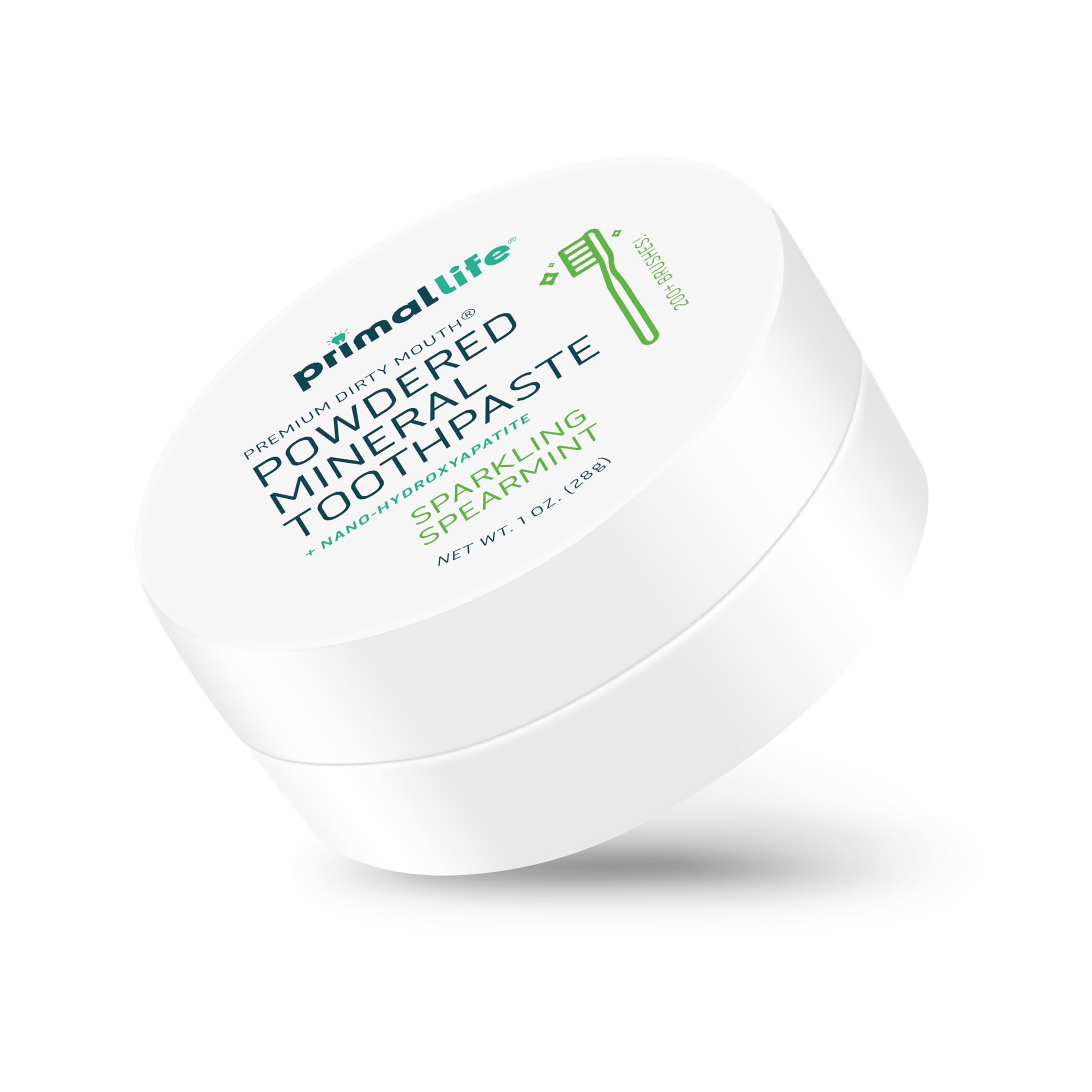Primal Life Organics Dirty Mouth Toothpowder - Spearmint, 1 oz | 200+ Brushings, Paleo, Organic, Vegan