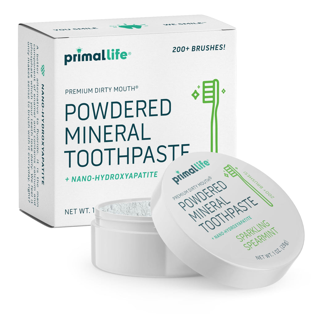 Primal Life Organics Dirty Mouth Toothpowder - Spearmint, 1 oz | 200+ Brushings, Paleo, Organic, Vegan