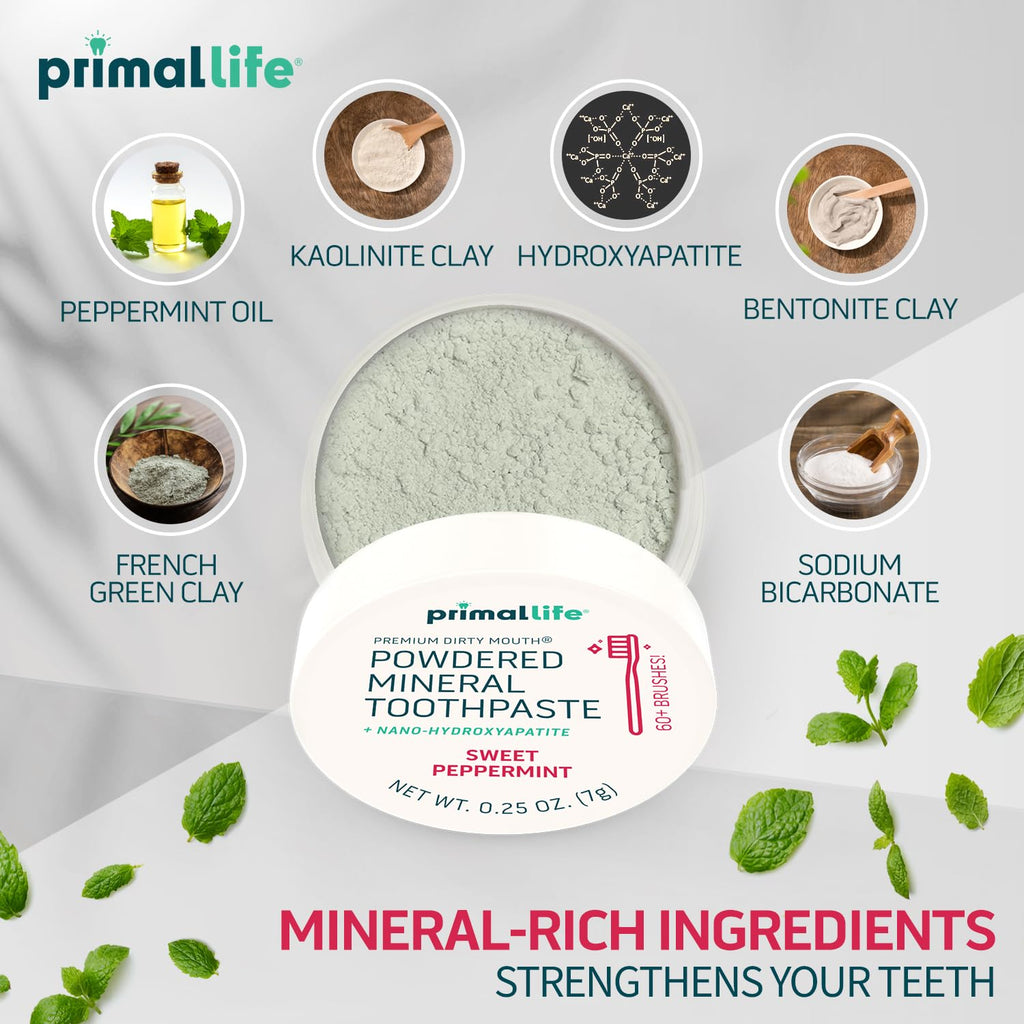 Primal Life Organics Dirty Mouth Toothpowder – Vegan & Organic, 0.25 oz