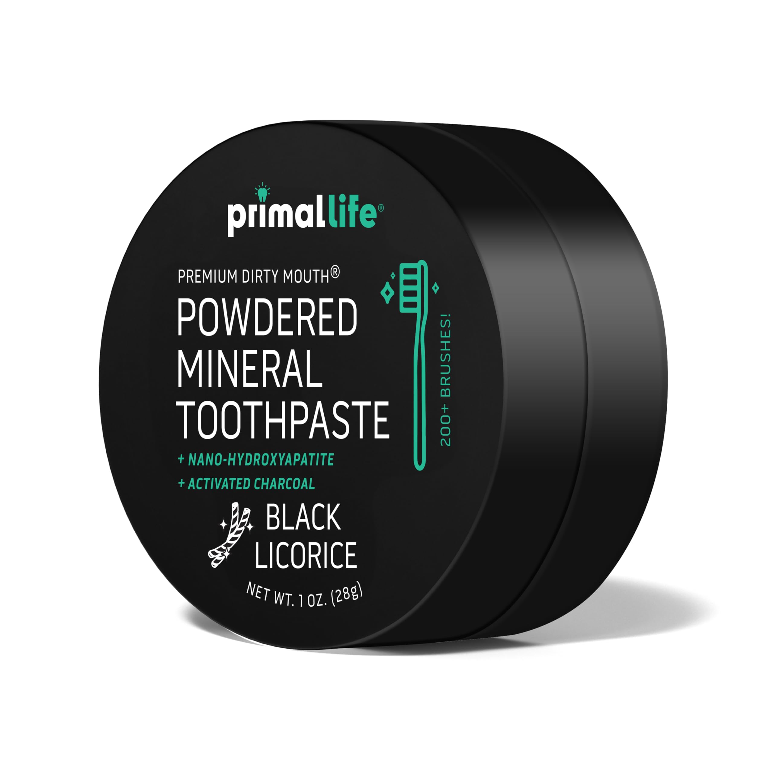 Primal Life Organics Dirty Mouth Toothpowder – Charcoal Black Licorice, 1 oz