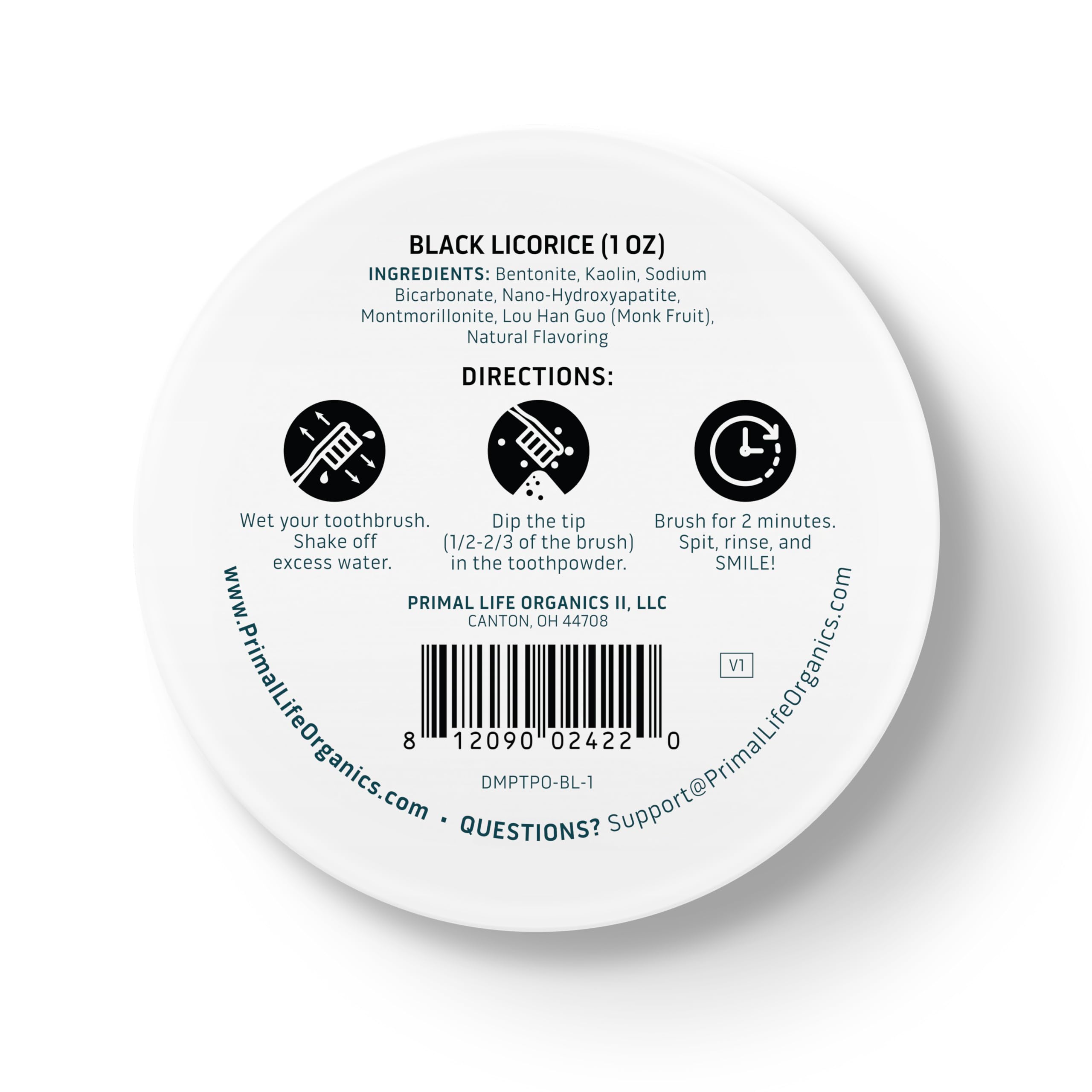 Dirty Mouth Toothpowder – Black Licorice, 1 oz | Primal Life Organics (Organic & Vegan)