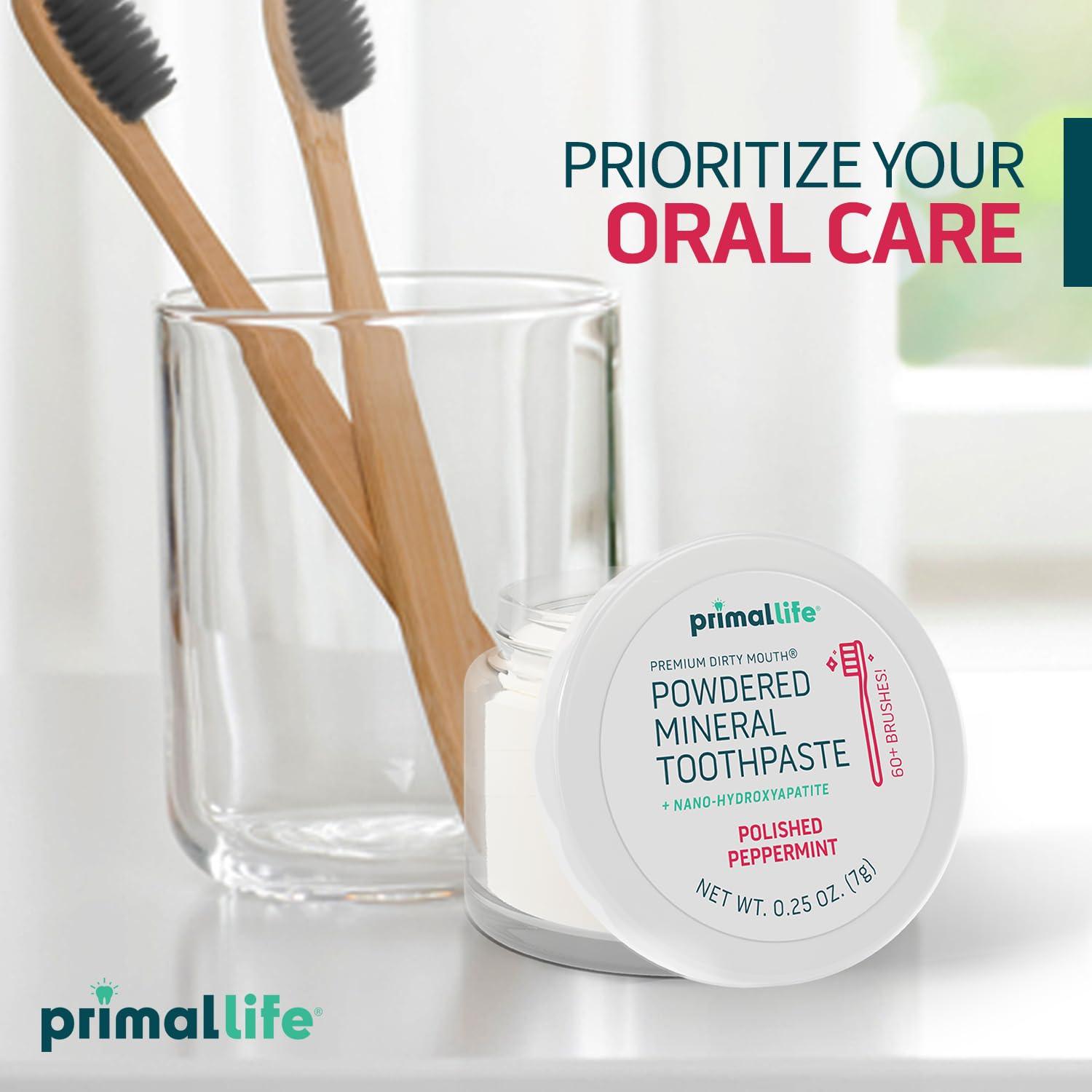 Primal Life Organics Dirty Mouth Toothpowder – Organic Vegan Peppermint 0.25 oz