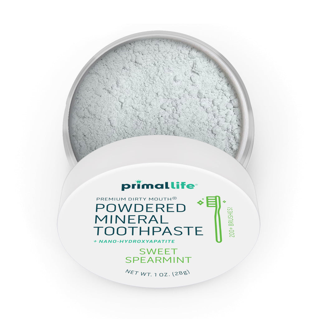 Primal Life Organics Dirty Mouth Toothpowder – Organic Vegan Sweet Spearmint 1 oz