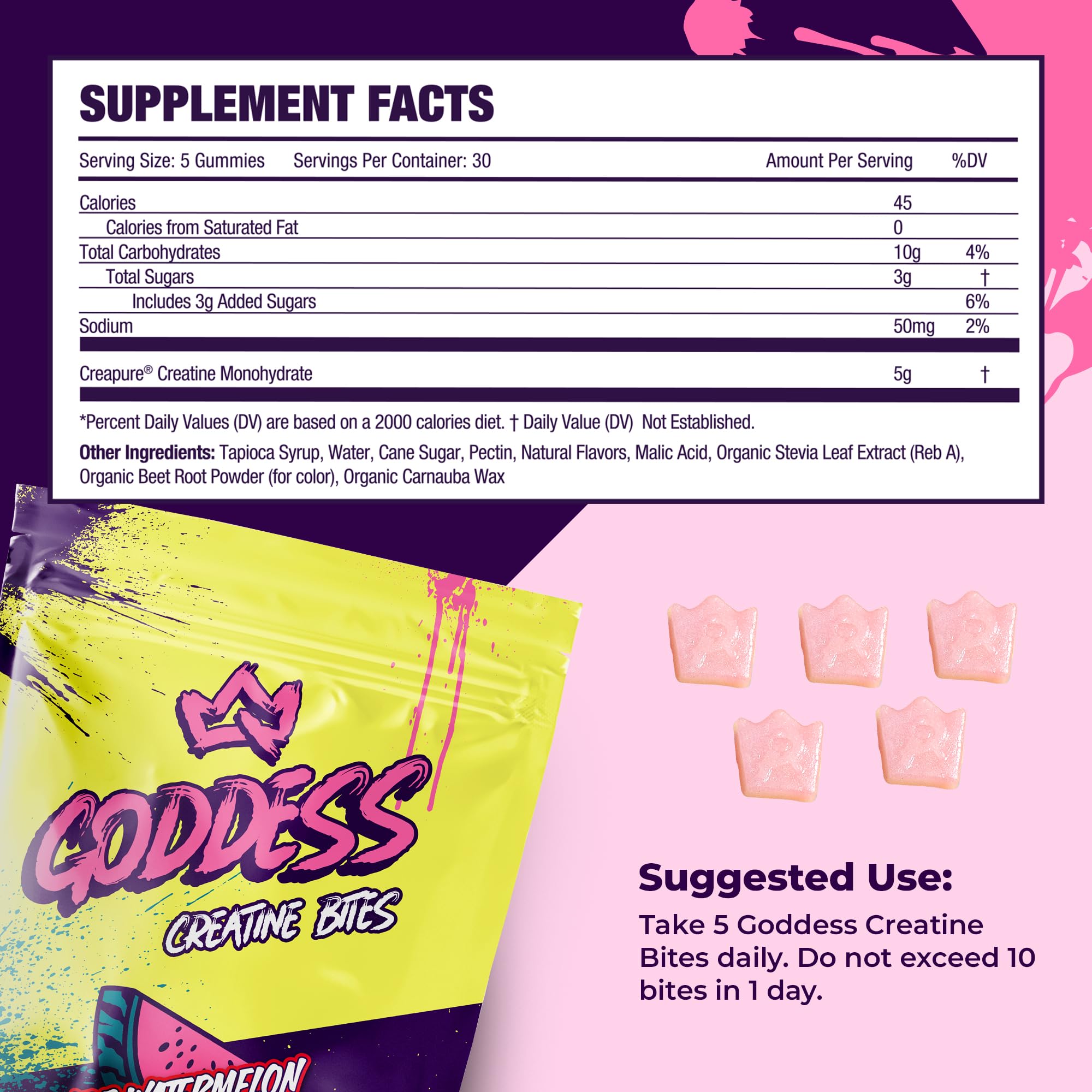 Primal Queen Goddess Creatine Gummies – Low-Sugar 5g Creatine for Women | 150 Bites