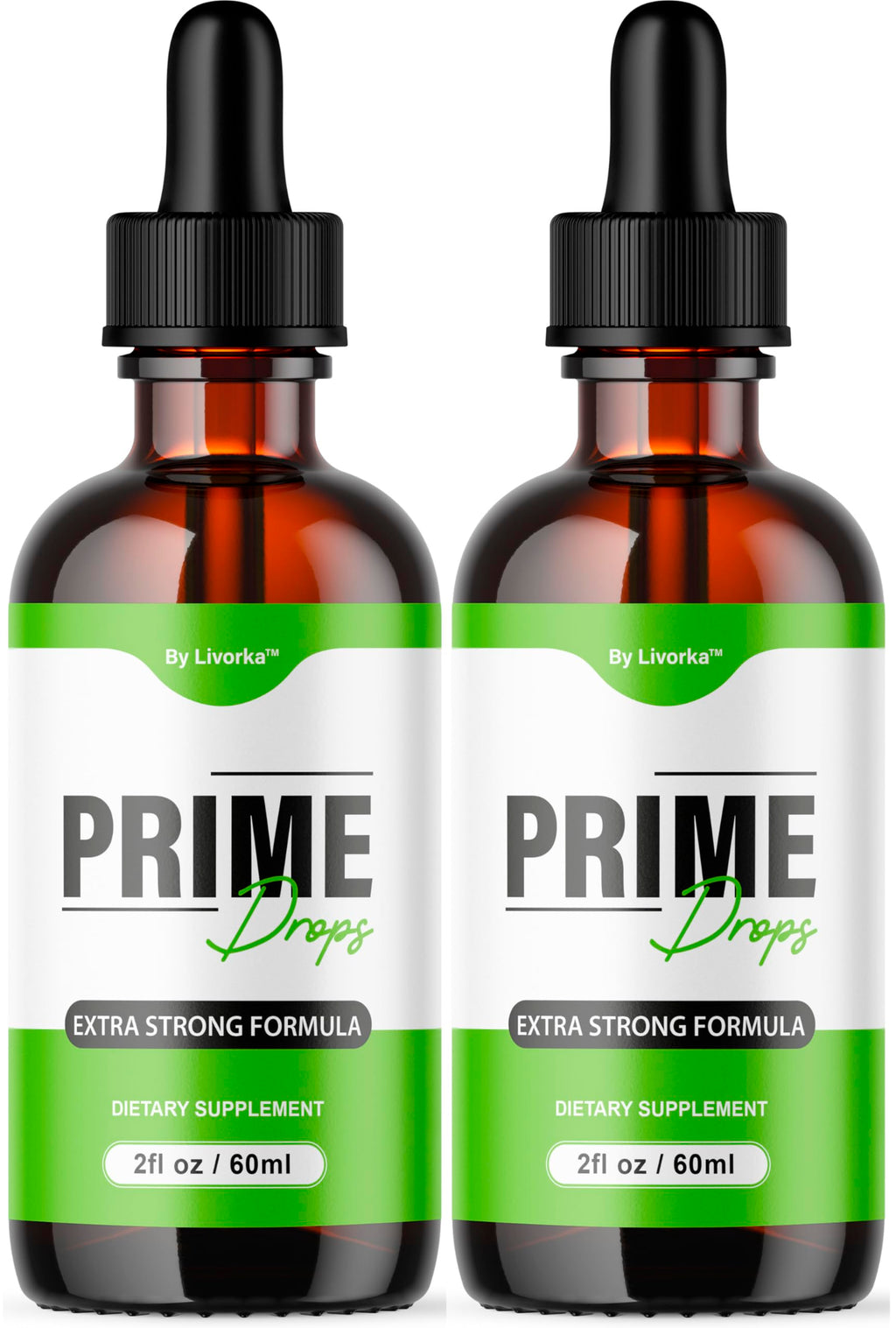 (2 Pack) Prime Drops for Men - Liquid All Natural | Maximum Strength PrimeDrops Formula - 2 Bottles for 2 Months