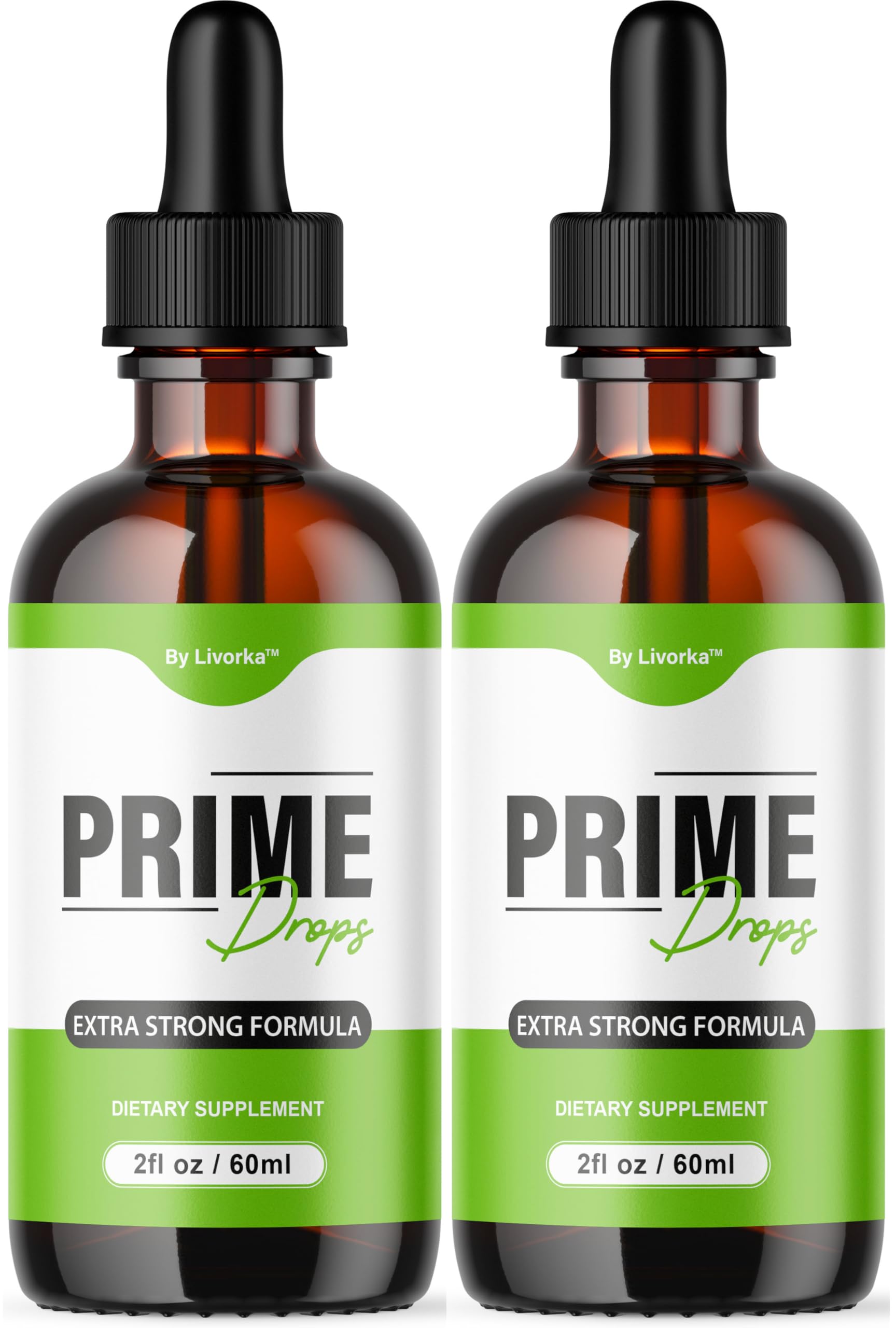 (2 Pack) Prime Drops for Men - Liquid All Natural | Maximum Strength PrimeDrops Formula - 2 Bottles for 2 Months
