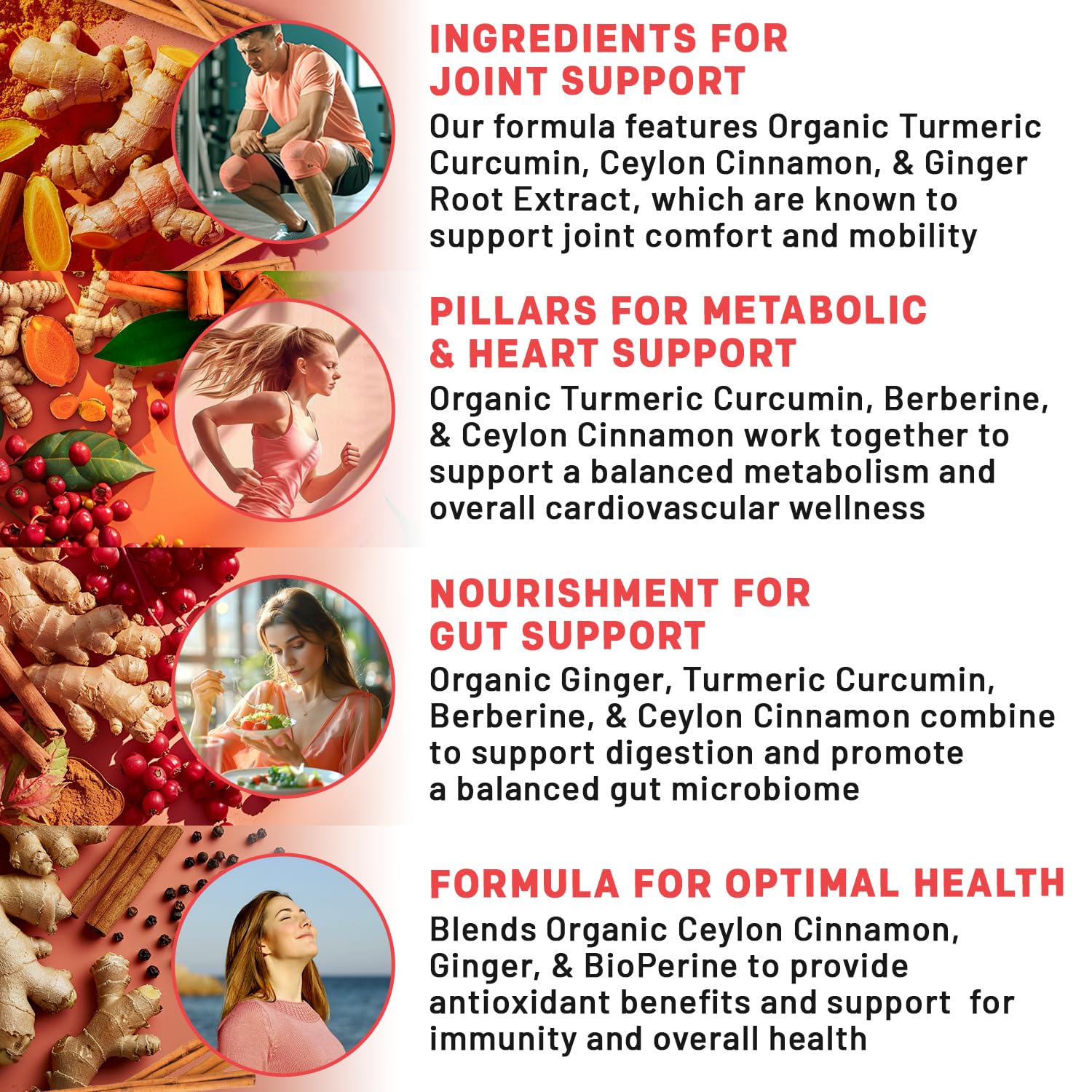 PrimeMD 5-in-1 Organic Turmeric Curcumin + Berberine & Cinnamon (4210mg) – 120 ct Pack of 4