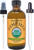 Prime Natural Organic Hemp Seed Oil 4oz - USDA Certified | Cold-Pressed Sativa Oil | Vegan, Food Grade