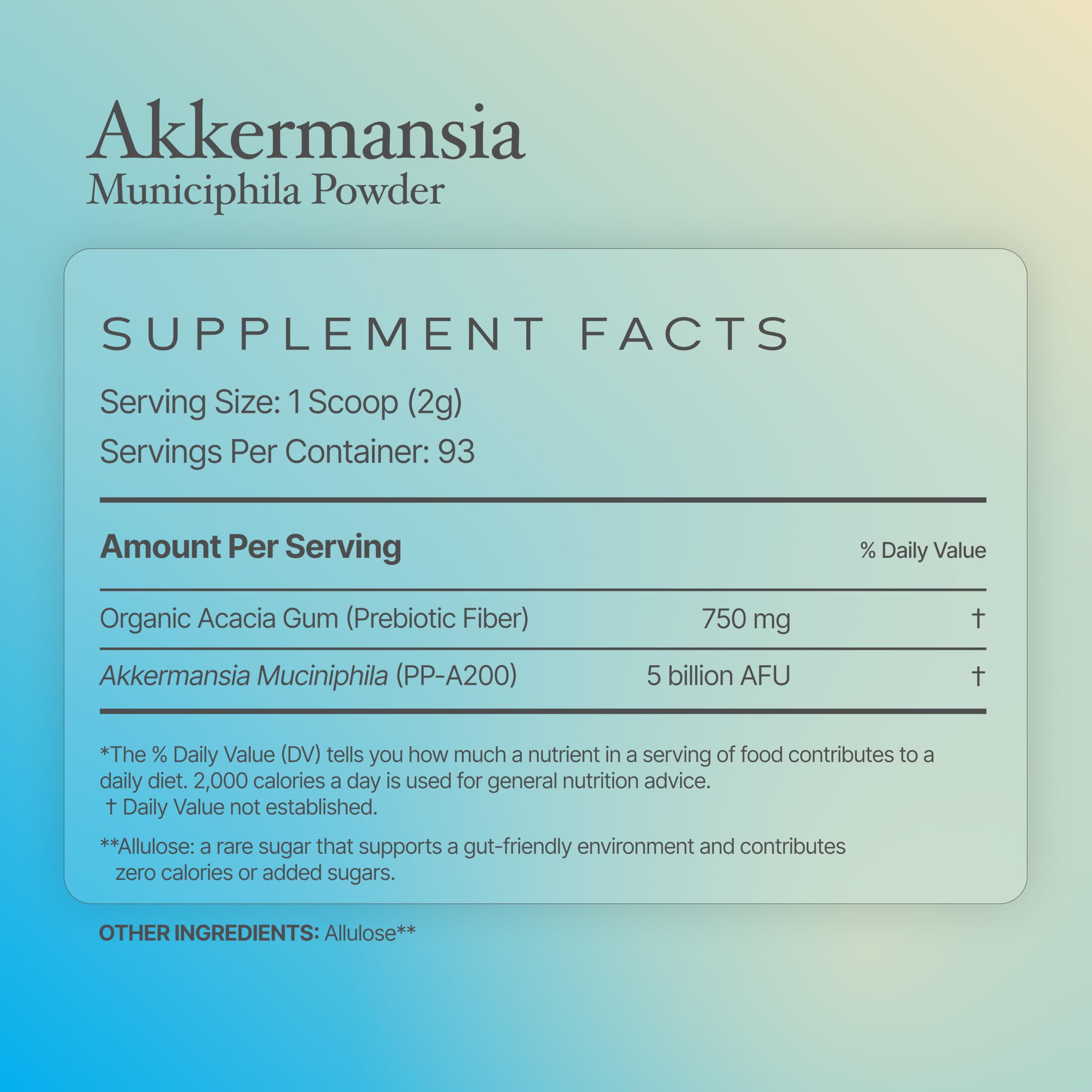 Prime Powders Akkermansia Powder | 5 Billion AFU per Scoop, 93 Servings | Akkermansia Muciniphila with Prebiotic Fiber