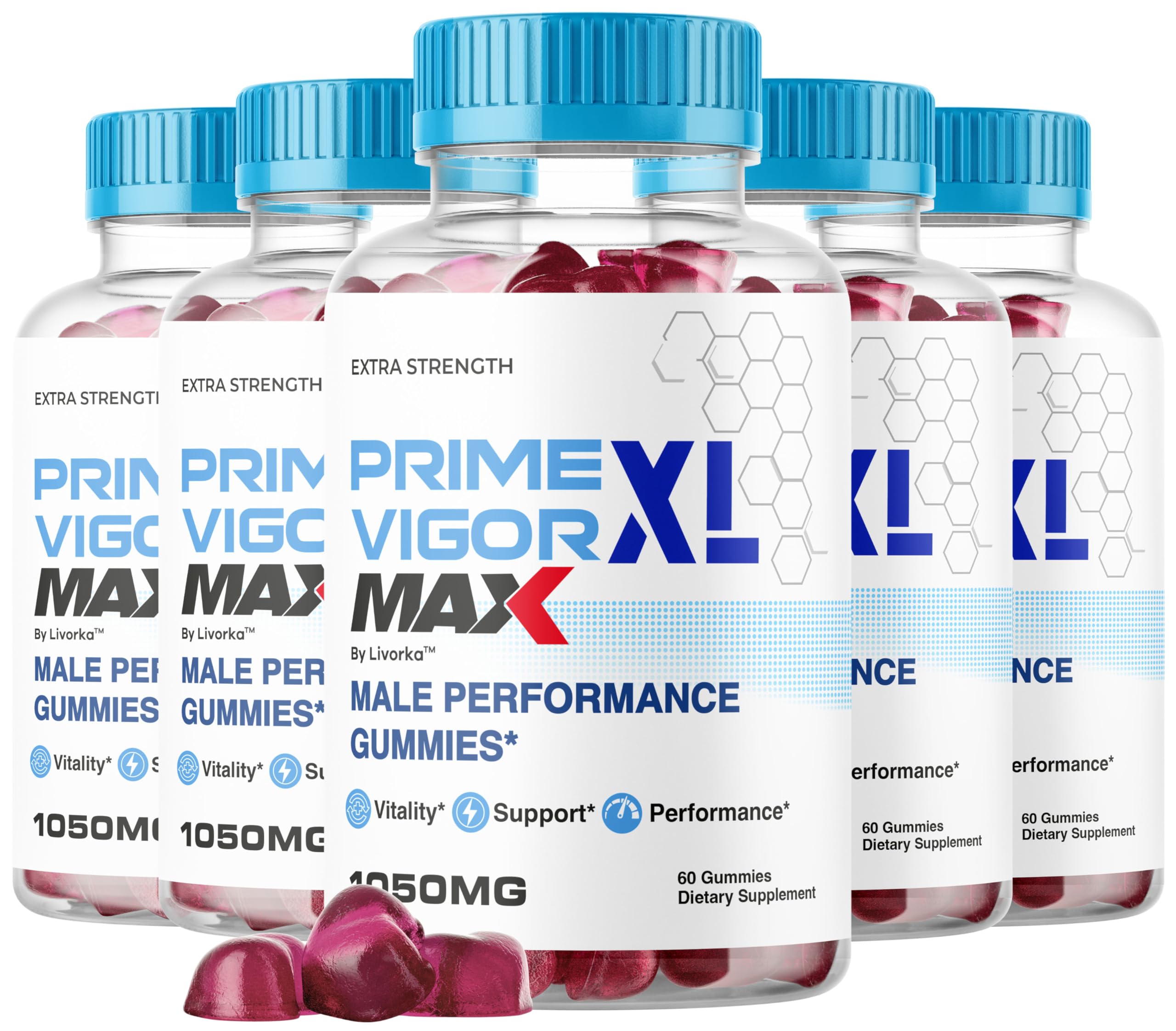 Prime Vigor XL Max Gummies (5 Pack) for Men | 5 Months Supply