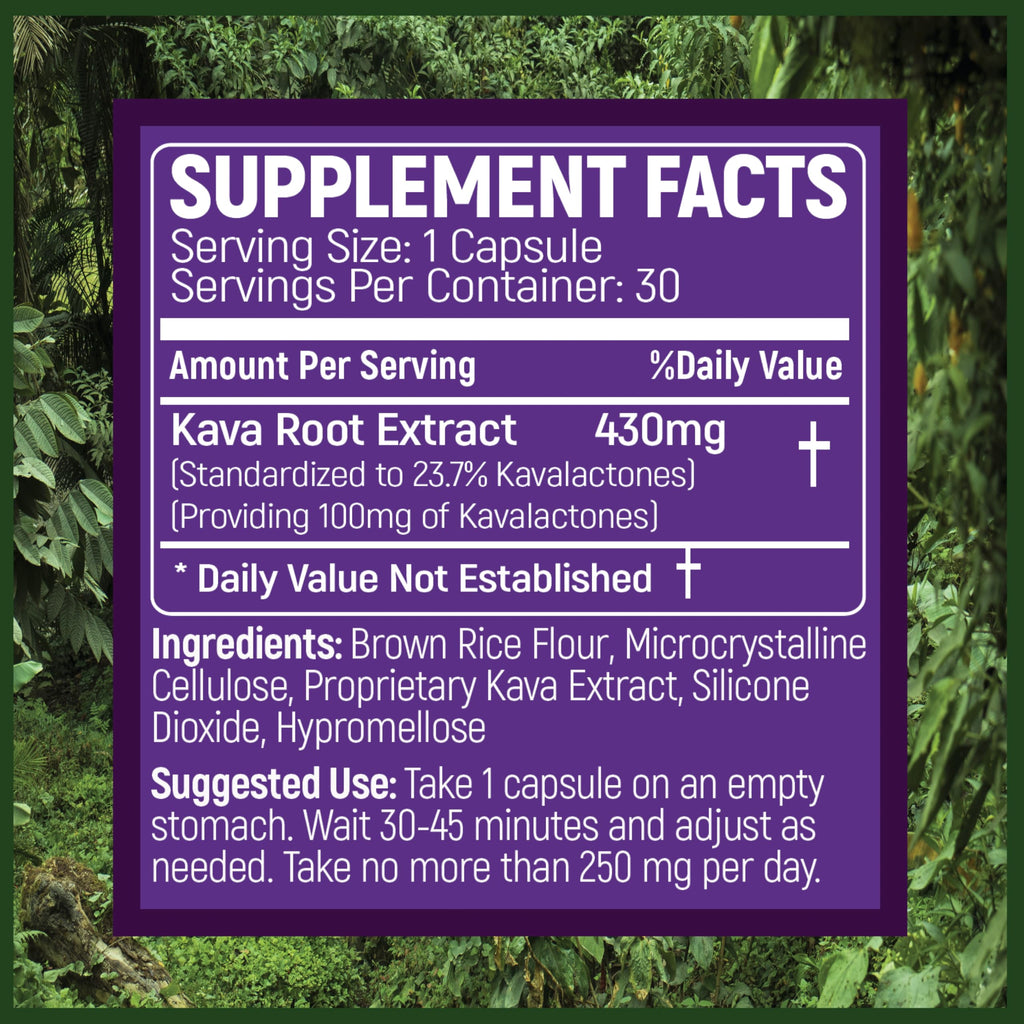 PRIMO KAVA Kava Capsules – Authentic Fiji Kava | 100mg Kavalactones | 30 Count