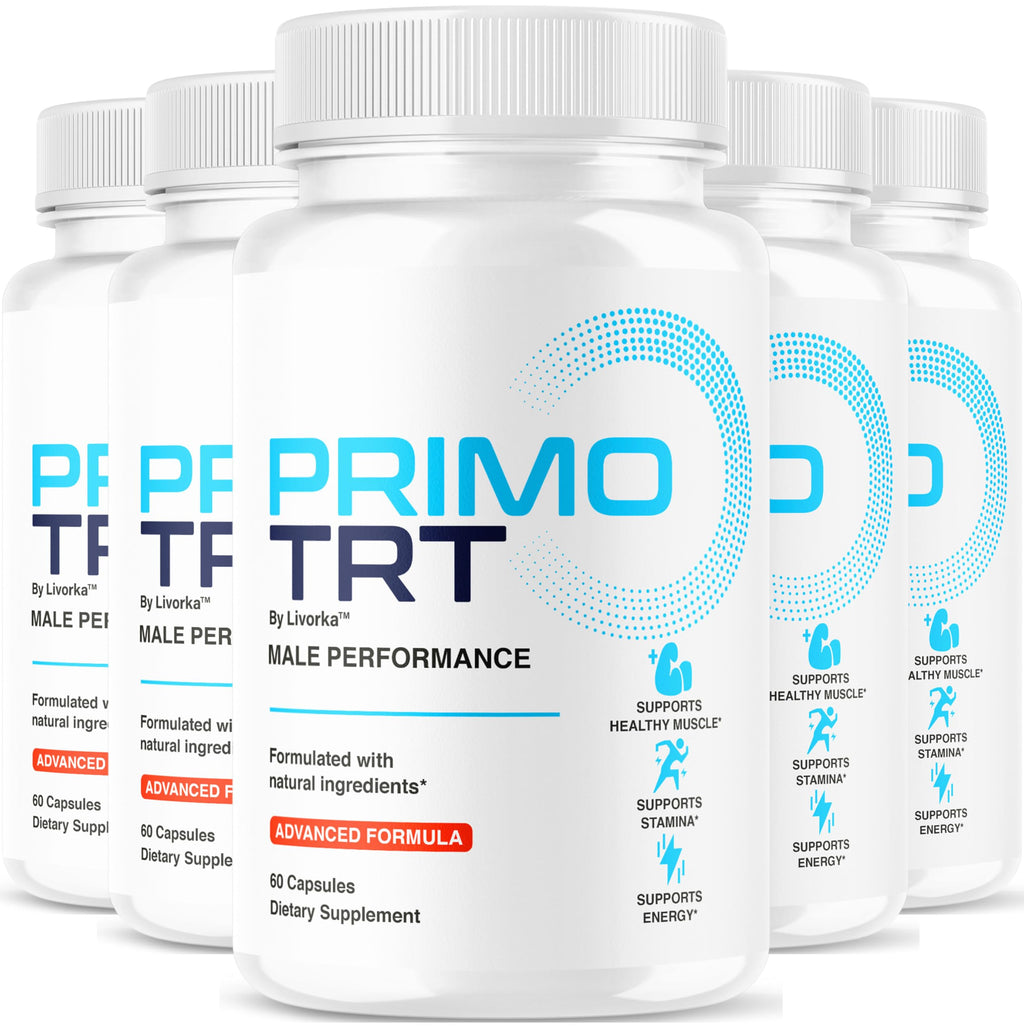 Primo TRT Pills (5 Pack) – Official Male TRT Capsules, 300 Capsules