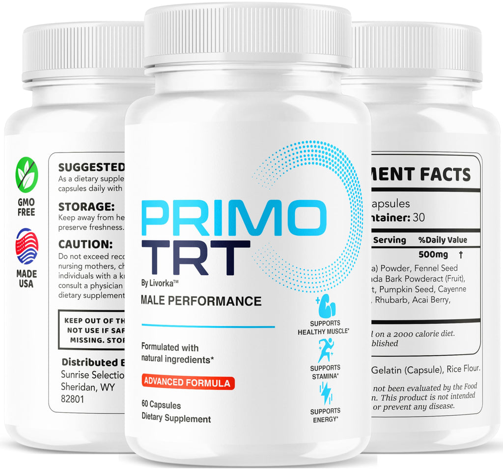 Primo TRT Pills (5 Pack) – Official Male TRT Capsules, 300 Capsules