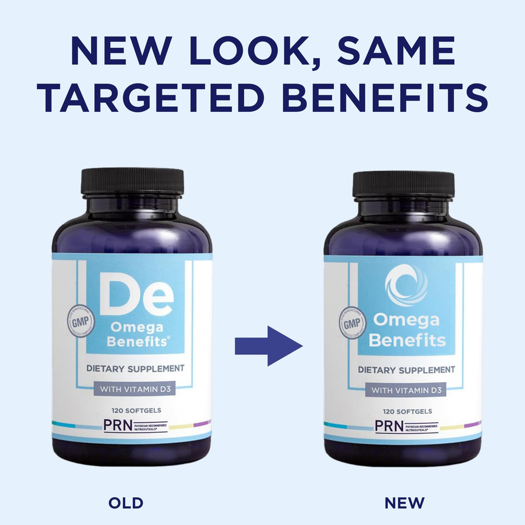 PRN DE Omega-3 Supplement - 120 Softgels, 30-Day Supply | rTG EPA 1680mg / DHA 560mg + Vitamin D