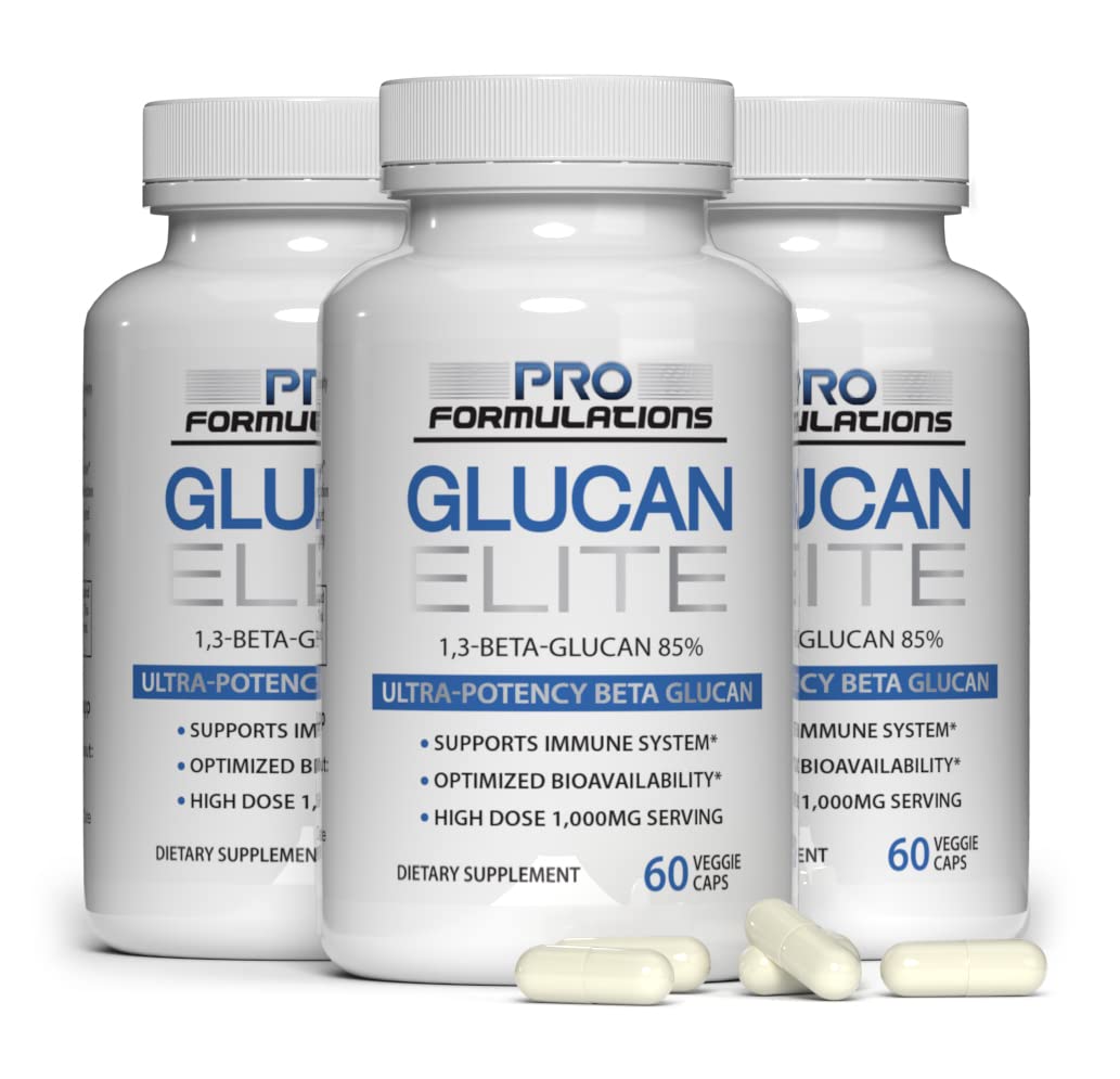 Glucan Elite 85% Beta 1,3D Glucan 500mg – 60 VCaps | BGF-Immune Potency | Pro Formulations MD (Pack of 3)