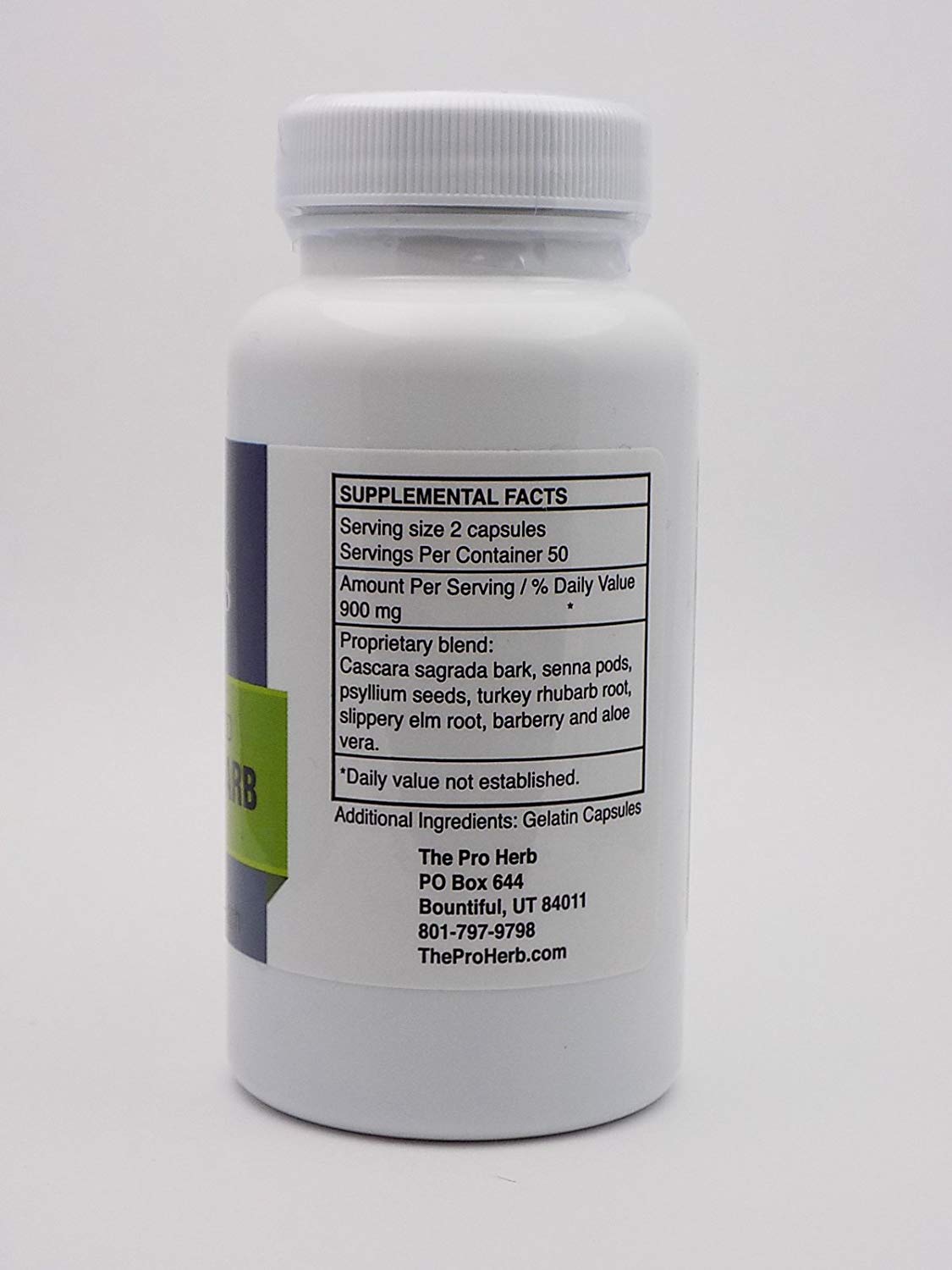Pro Herb Turkey Rhubarb 450mg - 100 Capsules (4 Pack) | Natural Colon Cleanse