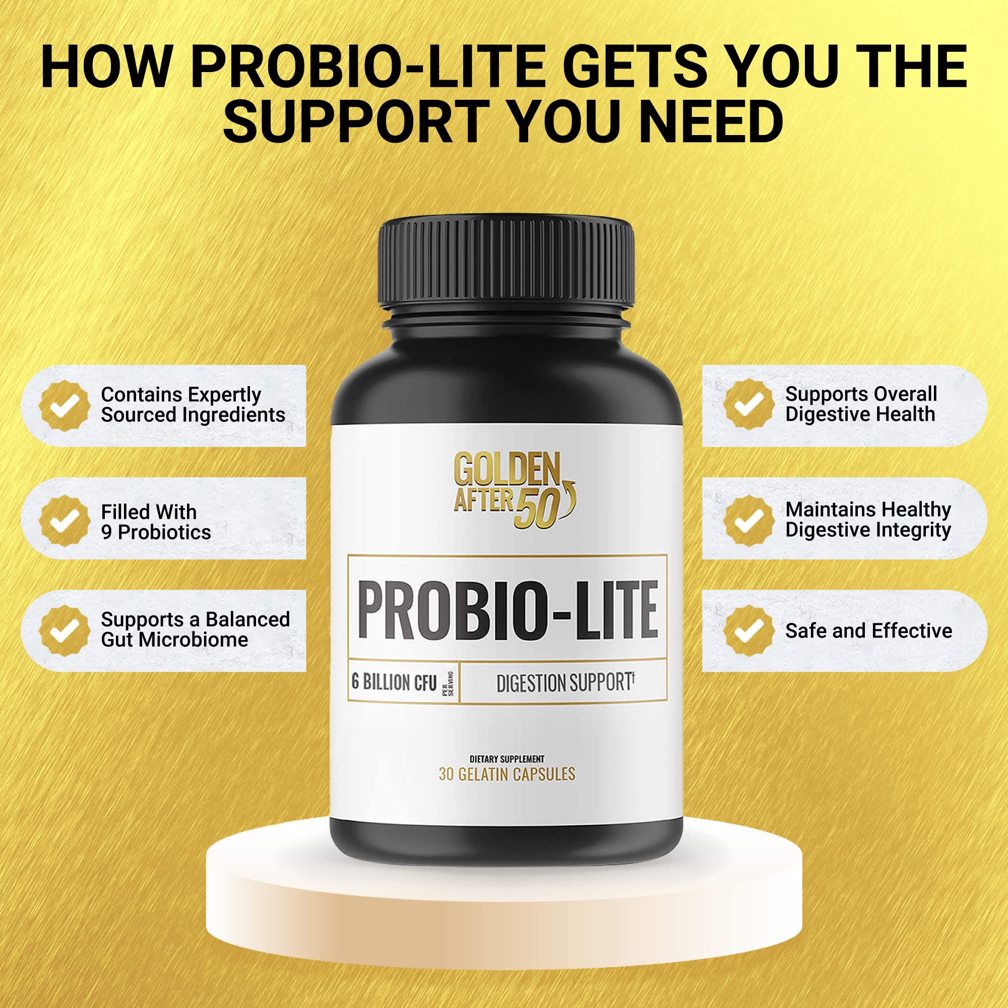 Golden After 50 Probio-Lite – Gut Health & Digestion Support | Probiotics for Men & Women