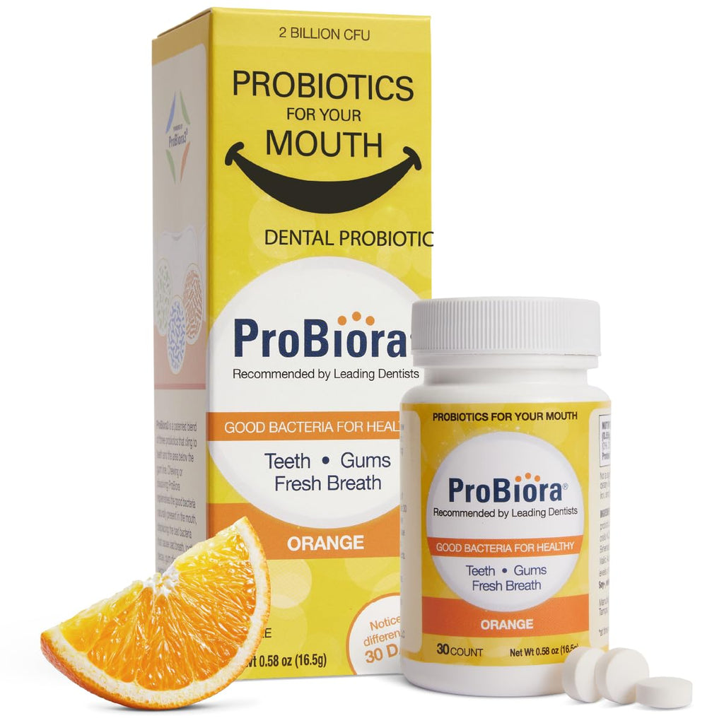 ProBiora Oral-Care Probiotic Tablets – 30 Count (Orange) | Probiotic Dental Supplement