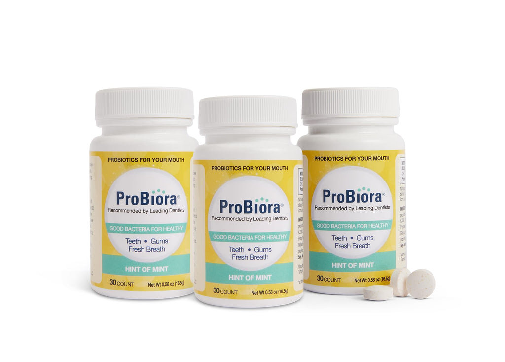 ProBiora Probiotic Tablets for Oral Health – Mint, 30 Count (Pack of 3)