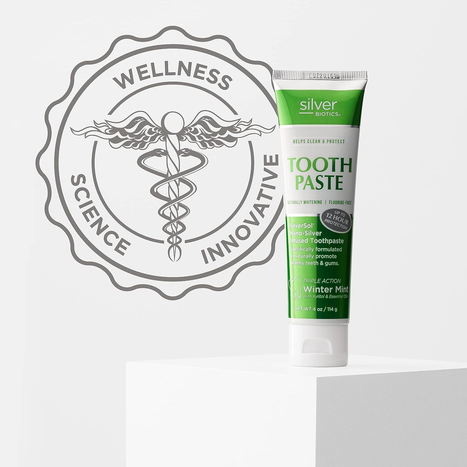 Silver Biotics Tooth Paste | SilverSol 20 ppm Nano-Silver, Winter Mint, Fluoride-Free, 4 oz