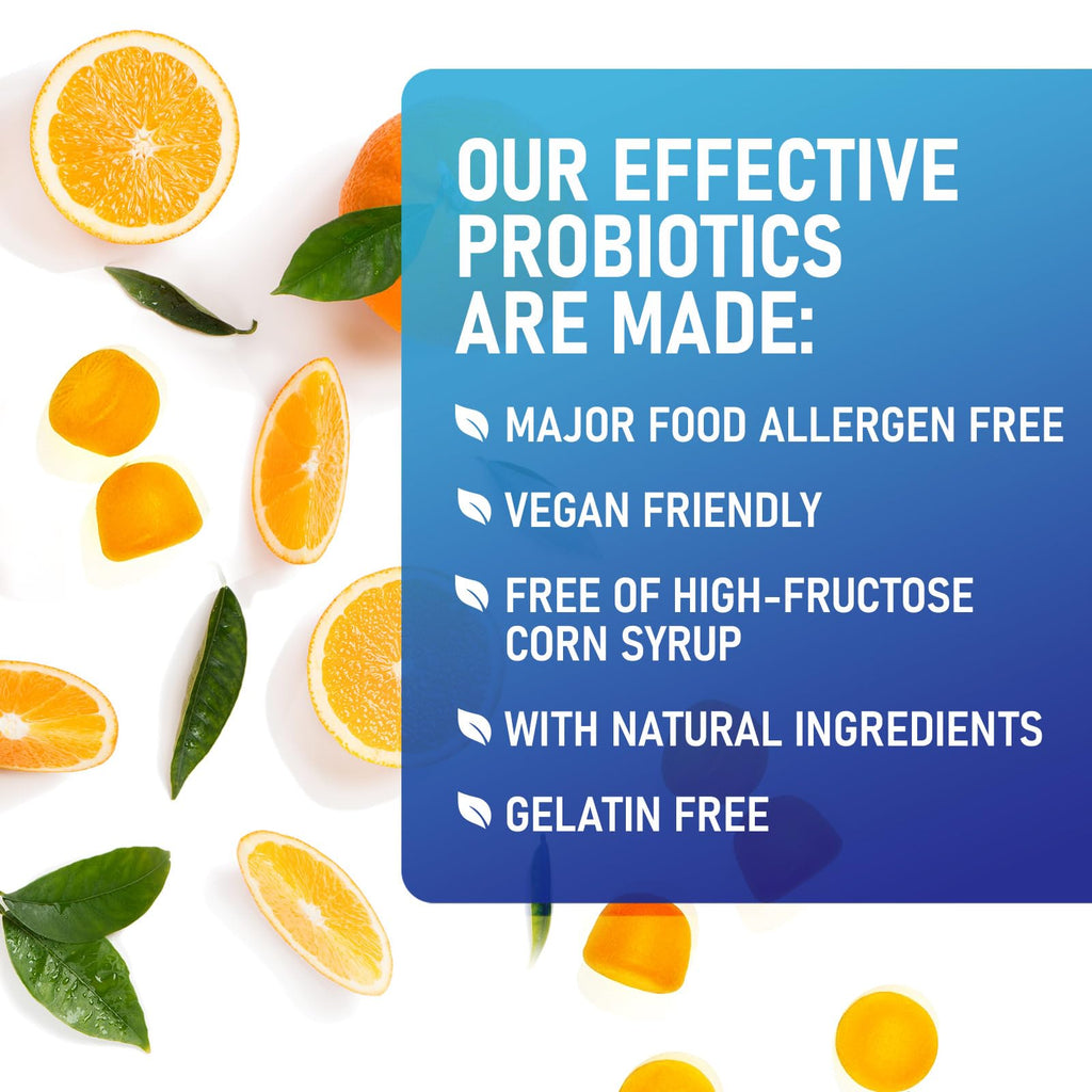 Probiotic Gummies 5 Billion CFU – Digestive Health & Immune Support – Orange Flavor (120 Count)