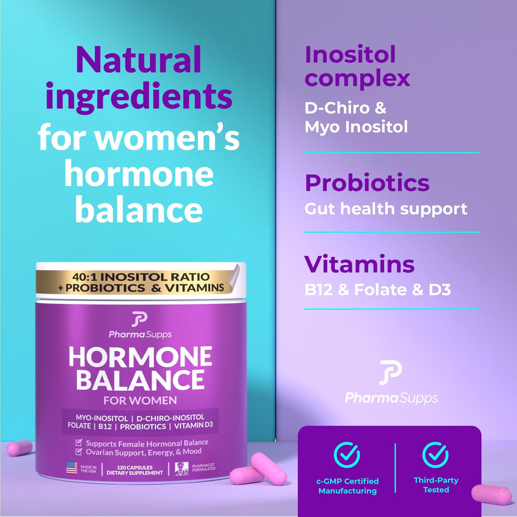 Hormone Balance for Women - PCOS & Menstrual Cycle Support | Myo-Inositol 40:1 Ratio