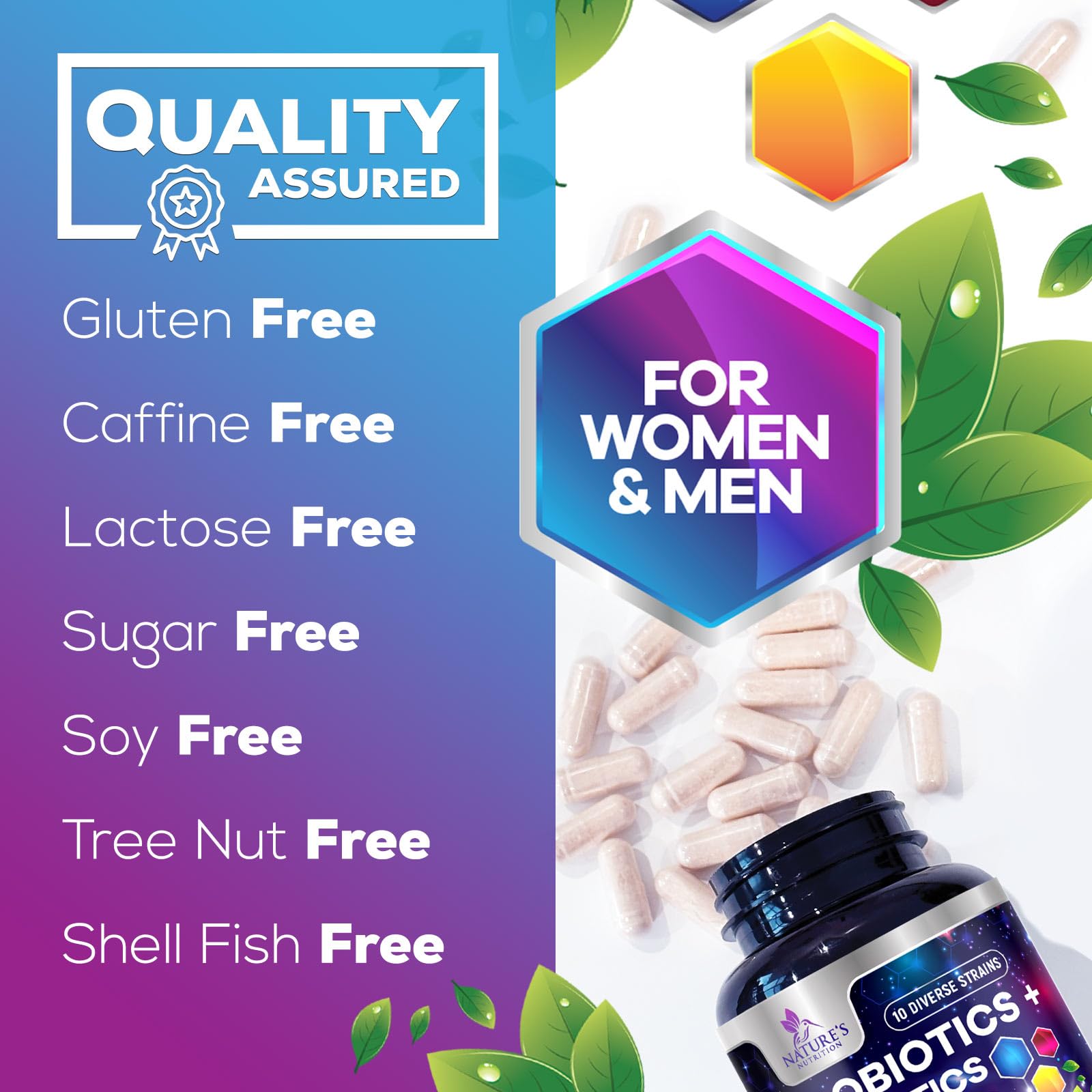 Probiotics 100 Billion CFU – 10 Strains & Prebiotics for Digestive Health & Immunity