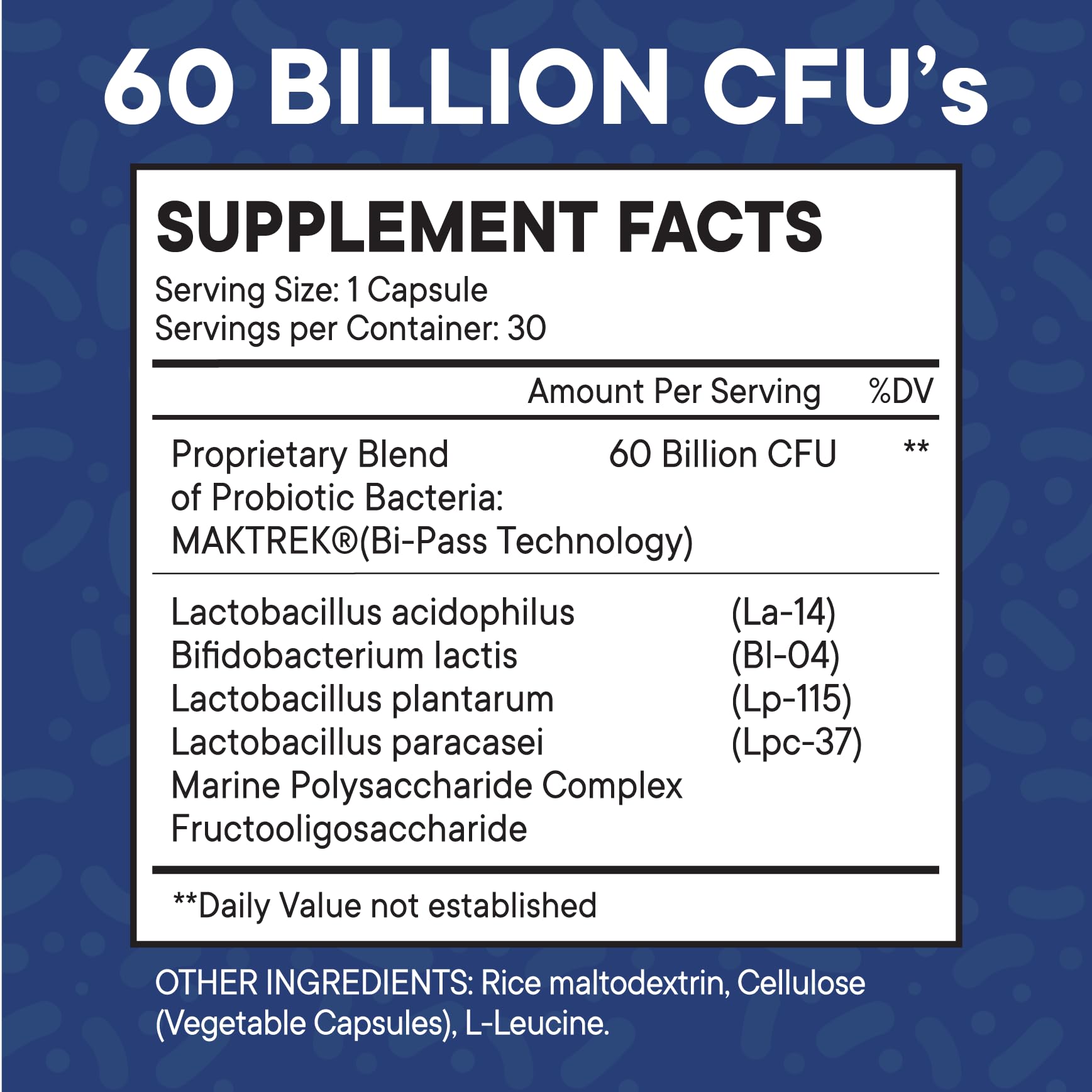 Probiotics 60B CFU with Prebiotic – For Women, Men & Adults | Shelf Stable