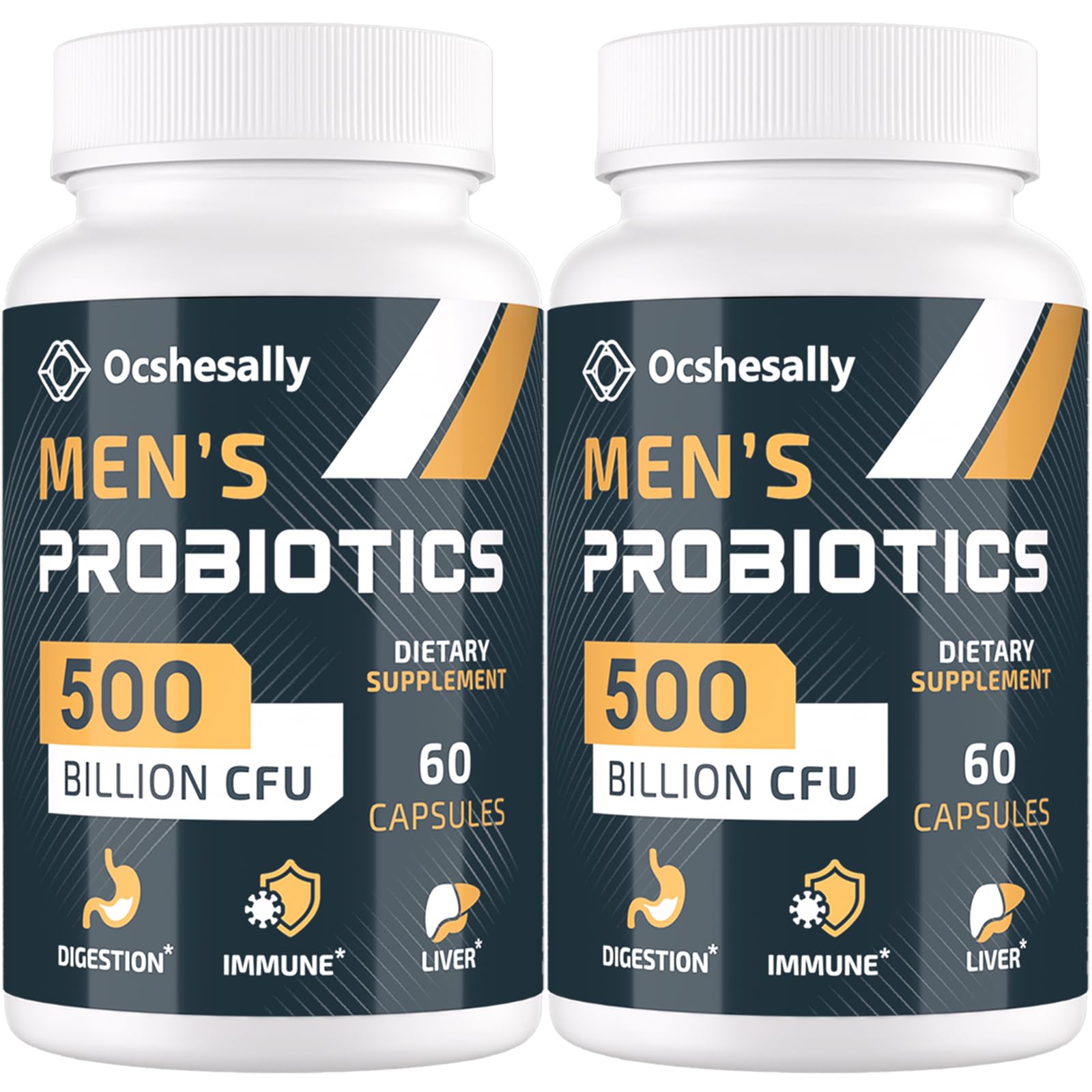 Ocshesally Probiotics for Men – 500B CFU, 12 Strains, 120 Capsules