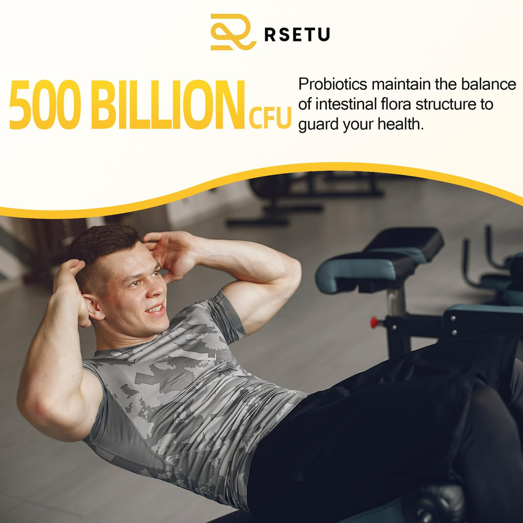 RSETU Probiotics for Men – 500B CFUs, 12 Strains, Turmeric Cranberry Goji