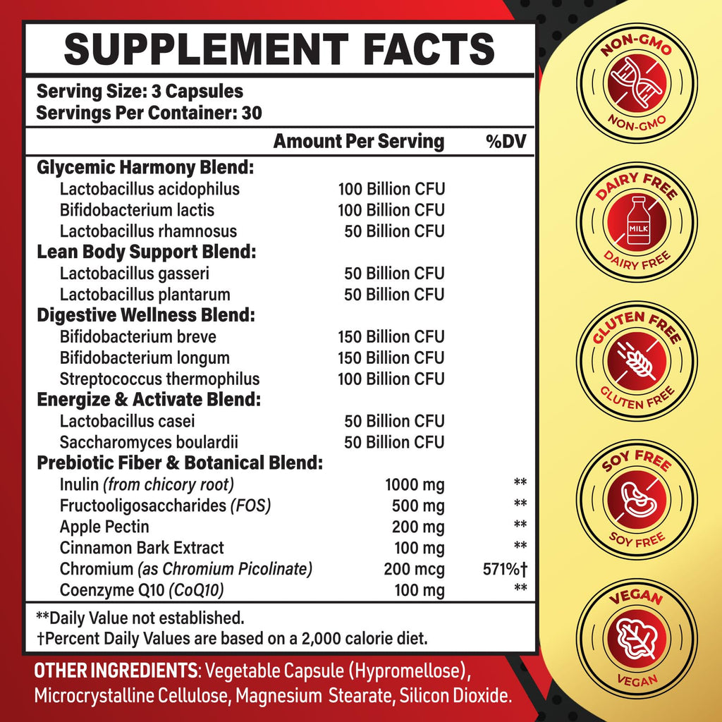Probiotics for Men 50+ – 850B CFU & 1900mg Prebiotic | Gut Health