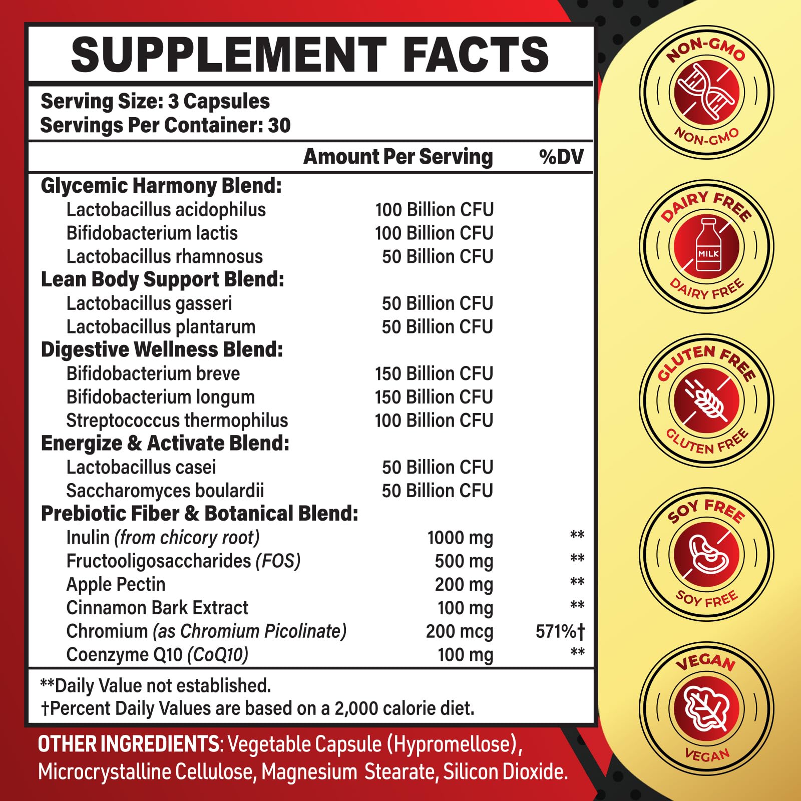 Probiotics for Men 50+ – 850B CFU & 1900mg Prebiotic | Gut Health