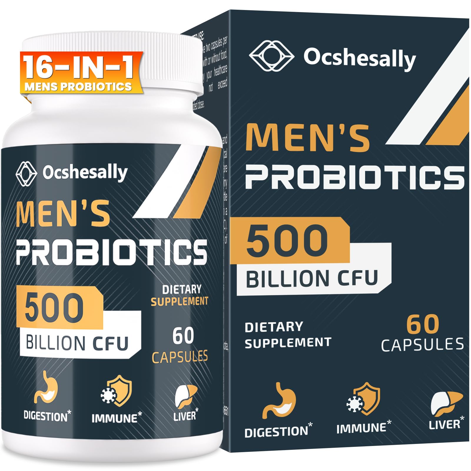 Probiotics for Men – 500B CFUs, 12 Strains, Turmeric & Cranberry, 60 Capsules