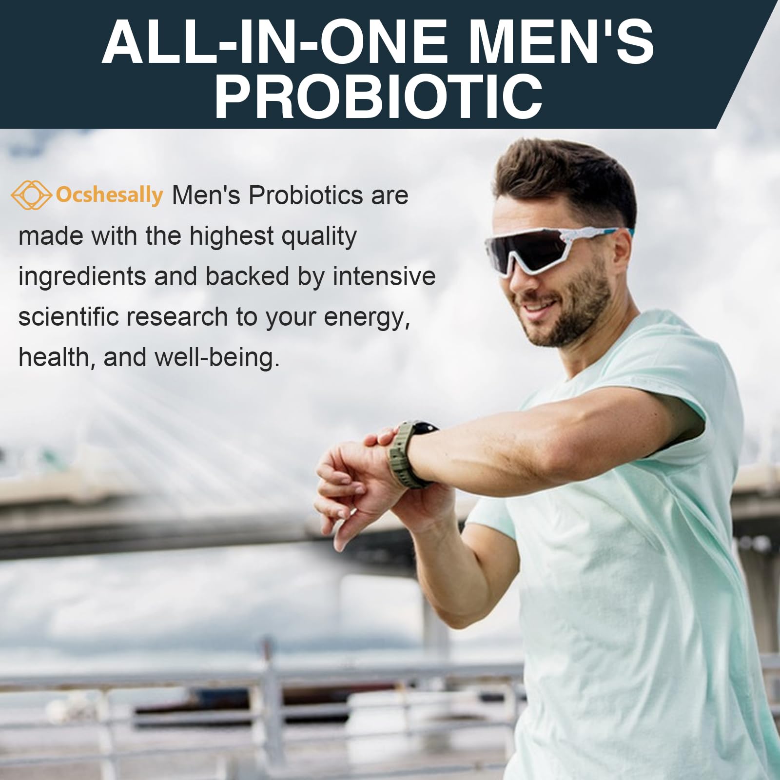 Probiotics for Men – 500B CFUs, 12 Strains, Turmeric & Cranberry, 60 Capsules